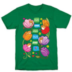 Harvest Mice Emoji Floral Pattern White Print T-Shirt