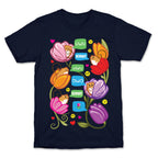 Harvest Mice Emoji Floral Pattern White Print T-Shirt