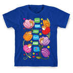 Harvest Mice Emoji Floral Pattern White Print T-Shirt