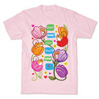 Harvest Mice Emoji Floral Pattern White Print T-Shirt