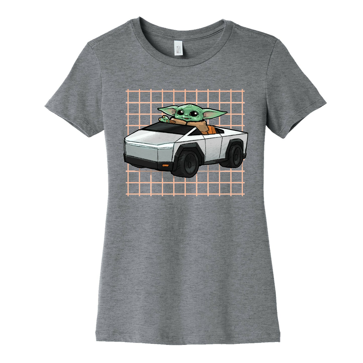 Baby Yoda in a Cyber Truck Women's Cotton Tee