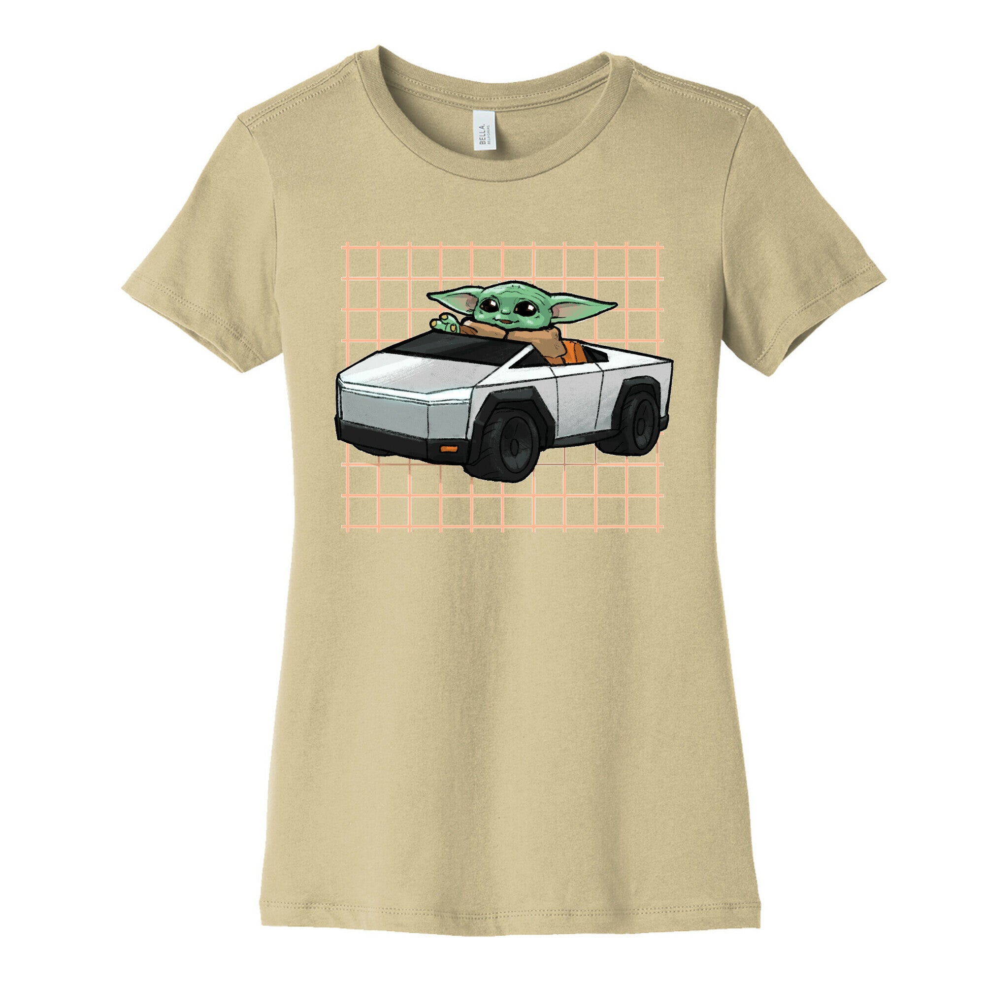 Baby Yoda in a Cyber Truck Women's Cotton Tee