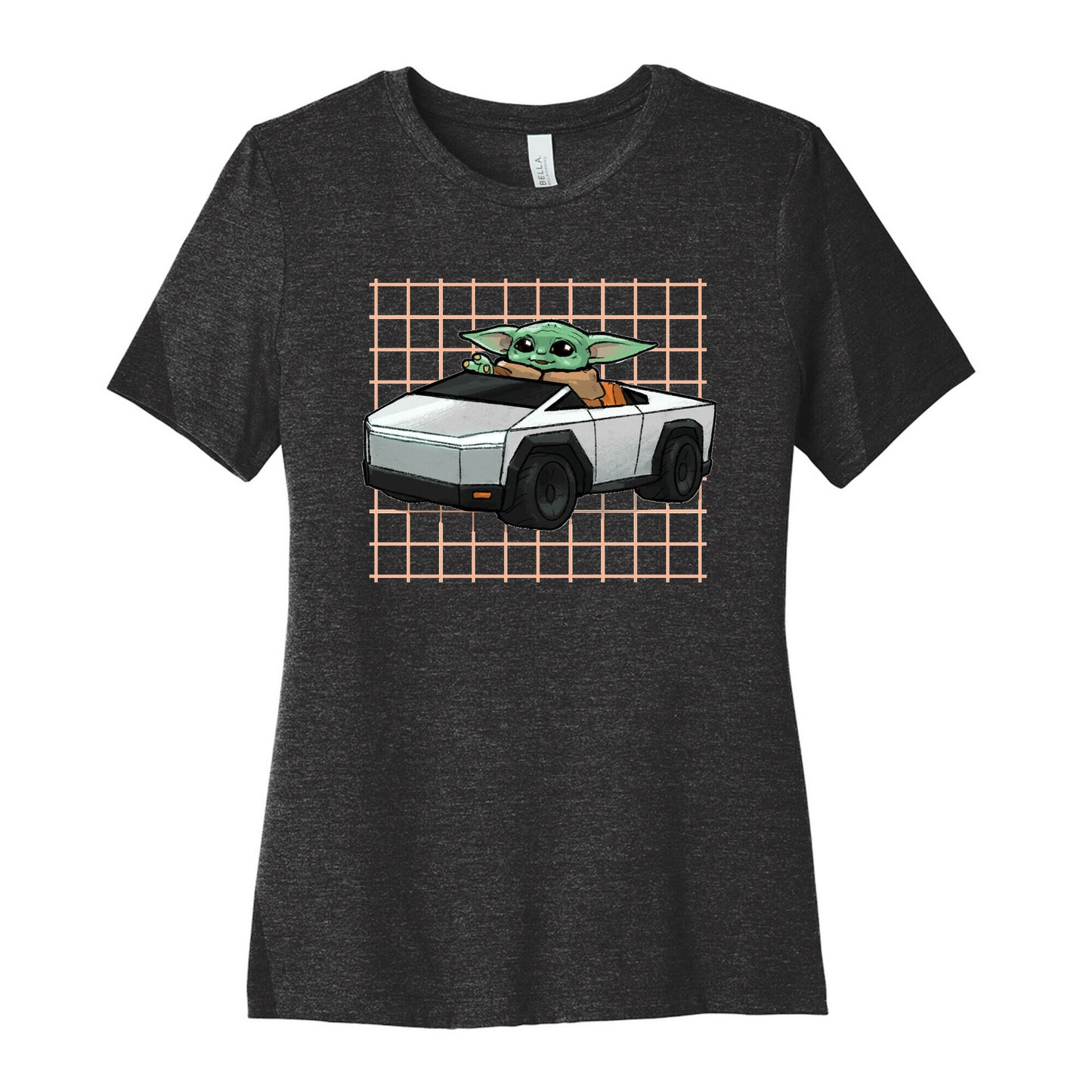 Baby Yoda in a Cyber Truck Women's Cotton Tee
