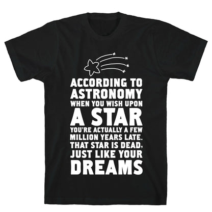 According to Astronomy all Your Dreams are Dead. T-Shirt