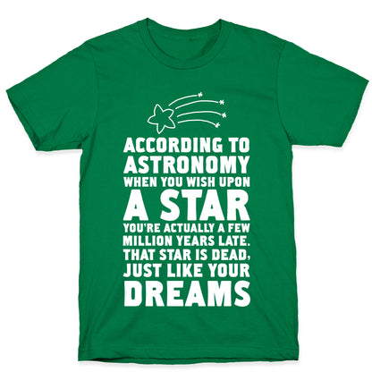 According to Astronomy all Your Dreams are Dead. T-Shirt
