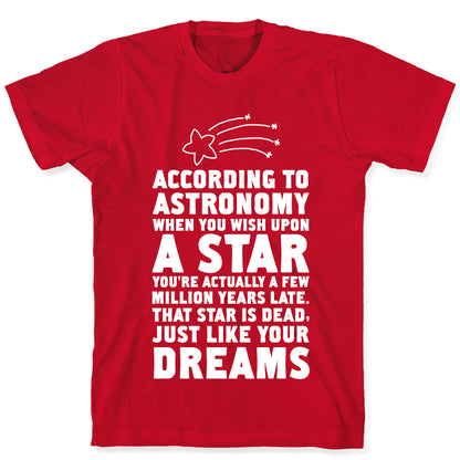 According to Astronomy all Your Dreams are Dead. T-Shirt