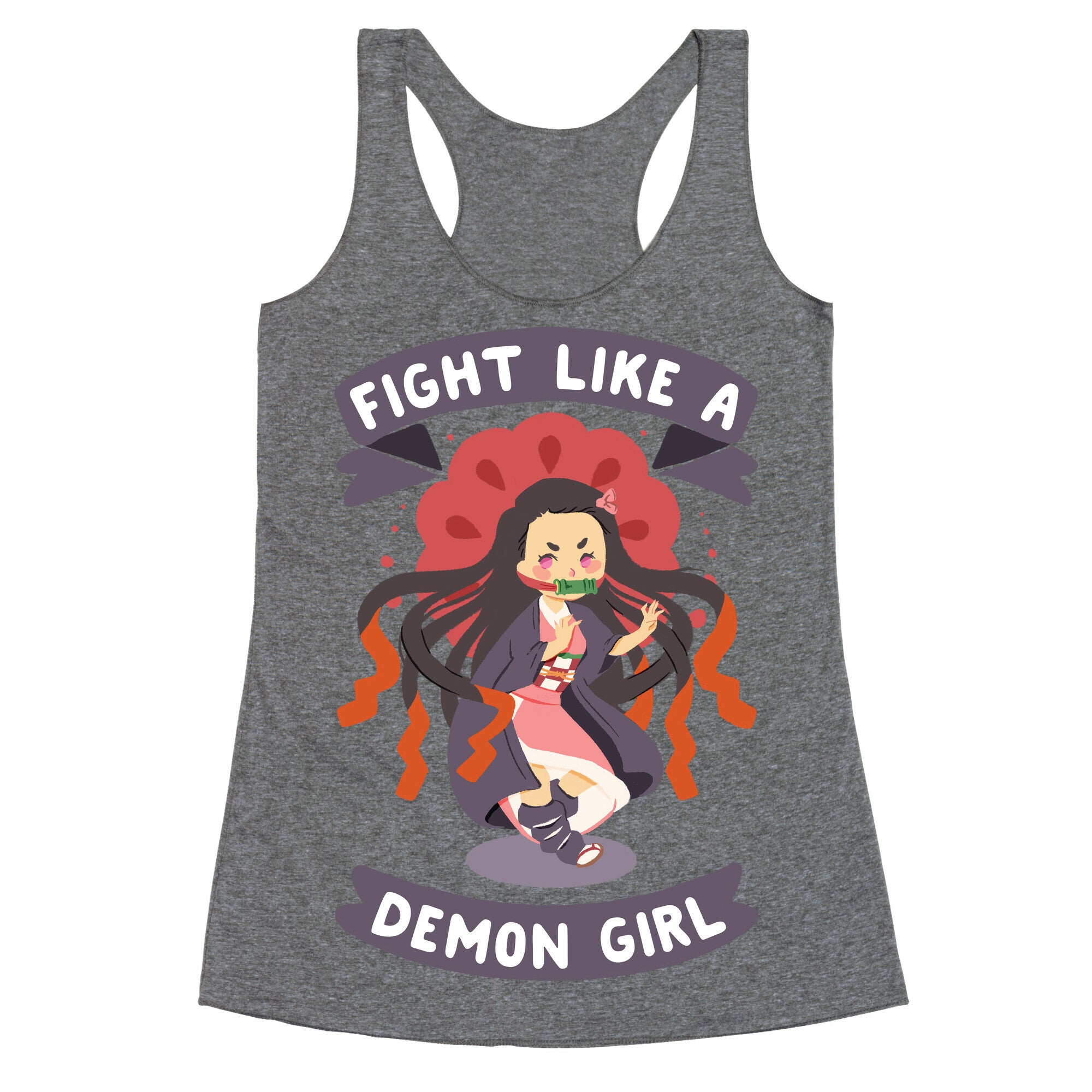 Fight Like a Demon Girl Nezuko Racerback Tank