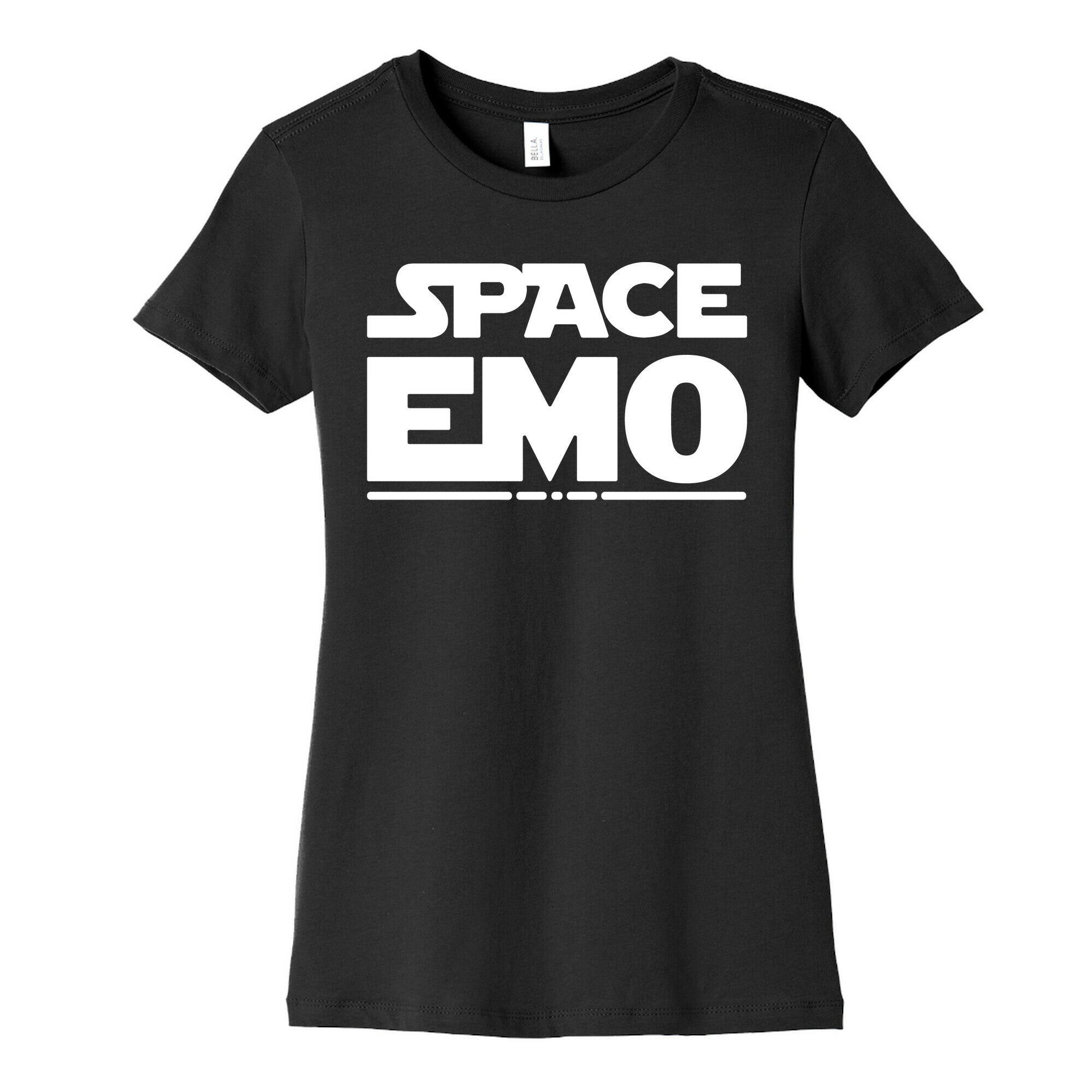 Space Emo Parody White Print Women's Cotton Tee