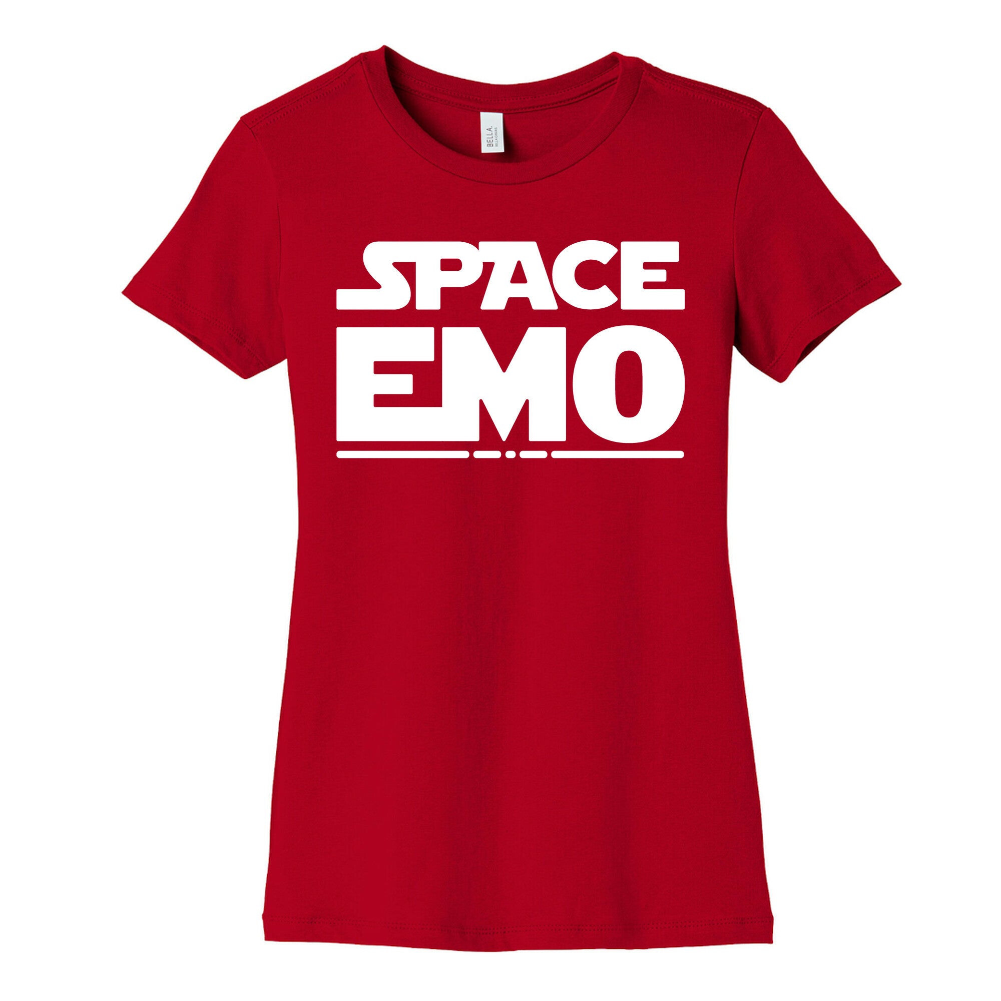 Space Emo Parody White Print Women's Cotton Tee