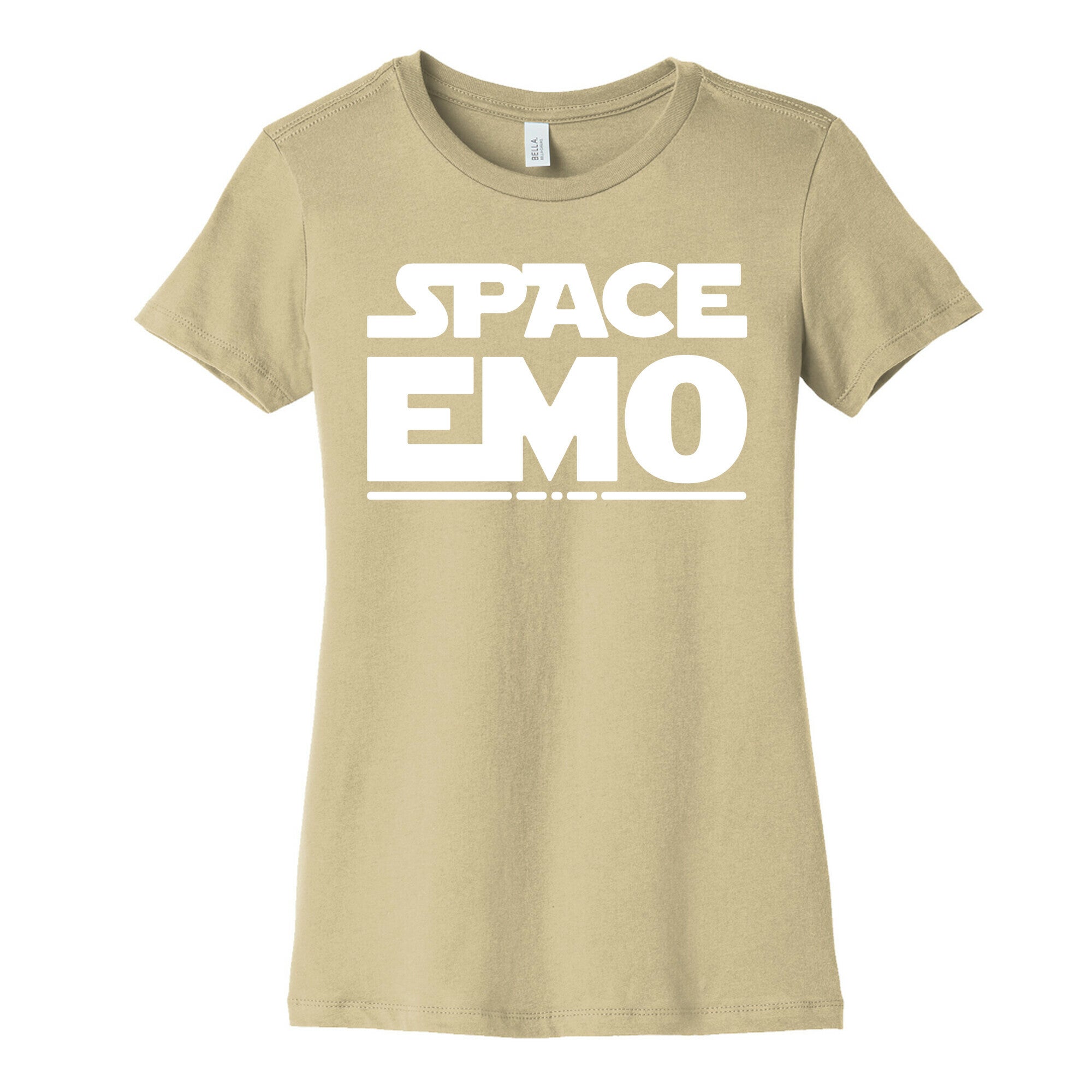 Space Emo Parody White Print Women's Cotton Tee