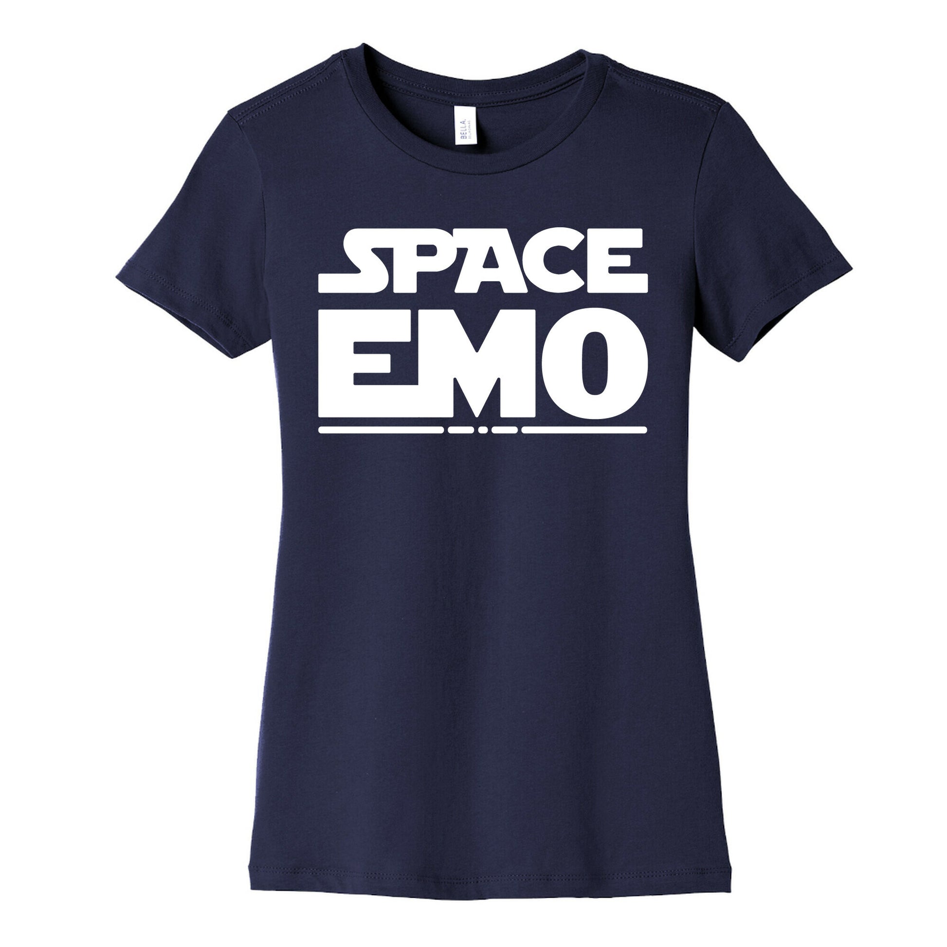 Space Emo Parody White Print Women's Cotton Tee