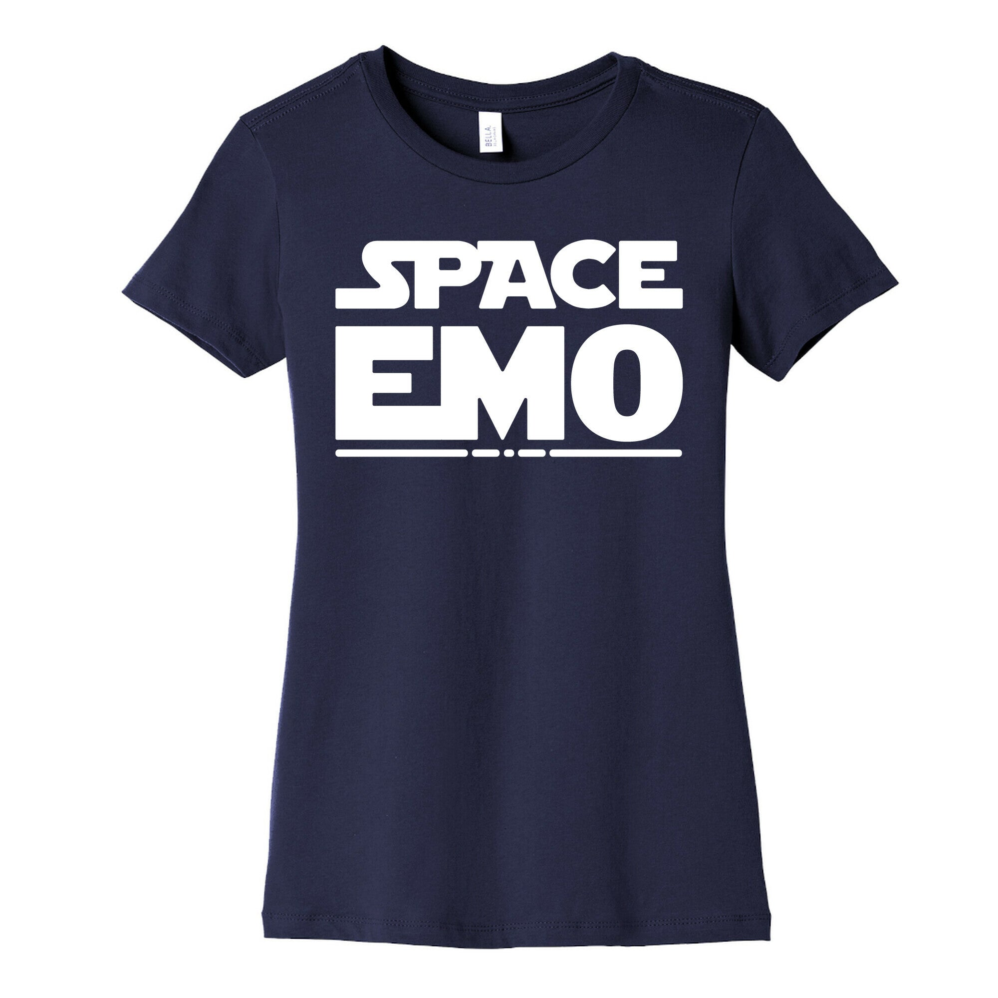 Space Emo Parody White Print Women's Cotton Tee