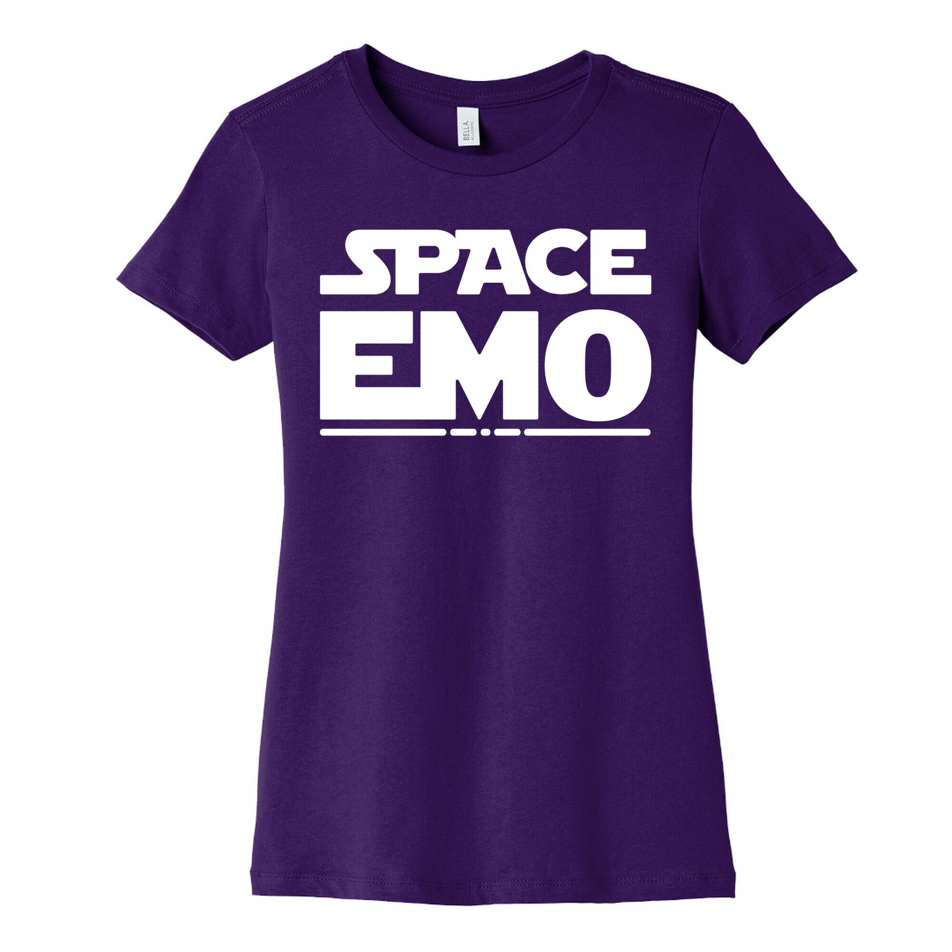 Space Emo Parody White Print Women's Cotton Tee