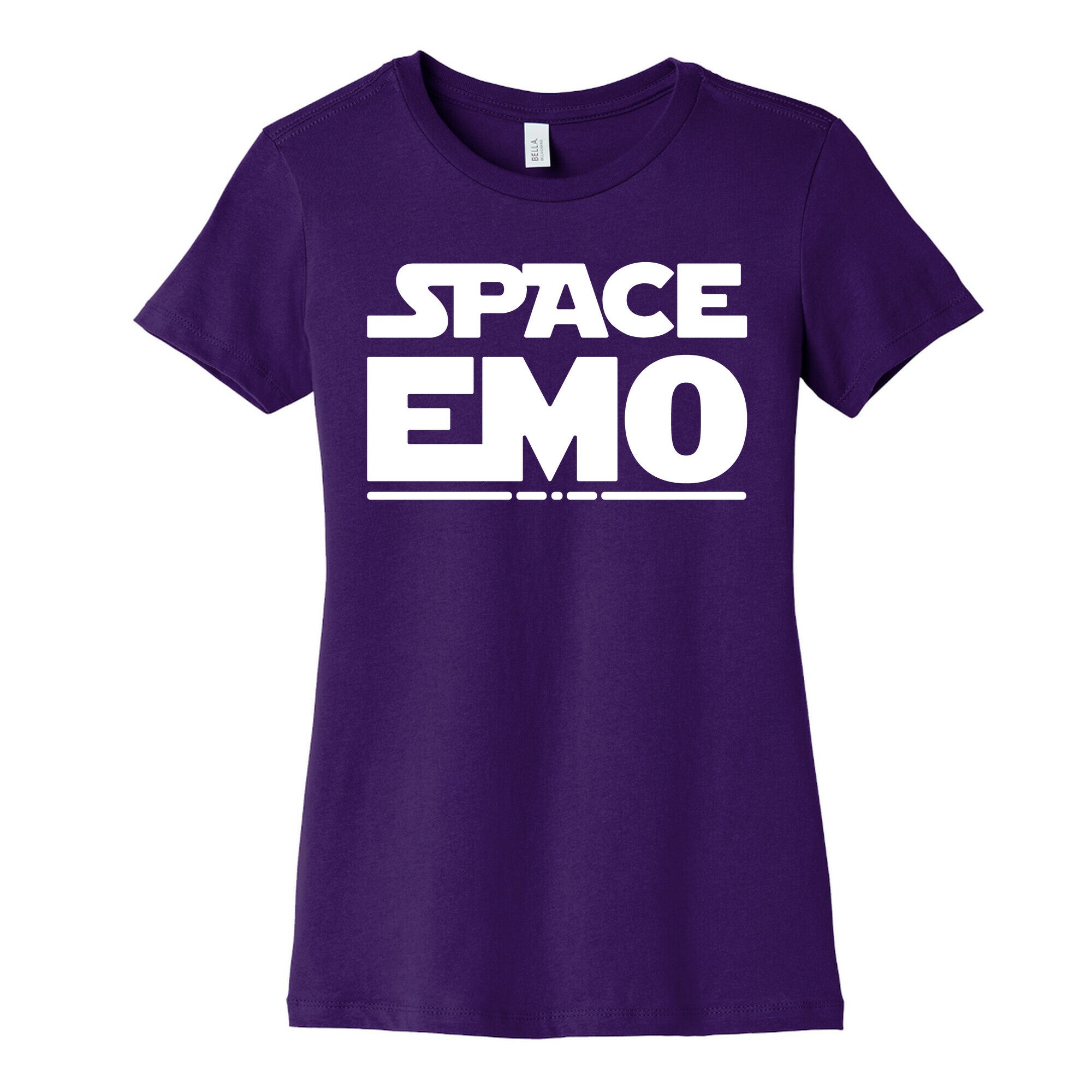 Space Emo Parody White Print Women's Cotton Tee
