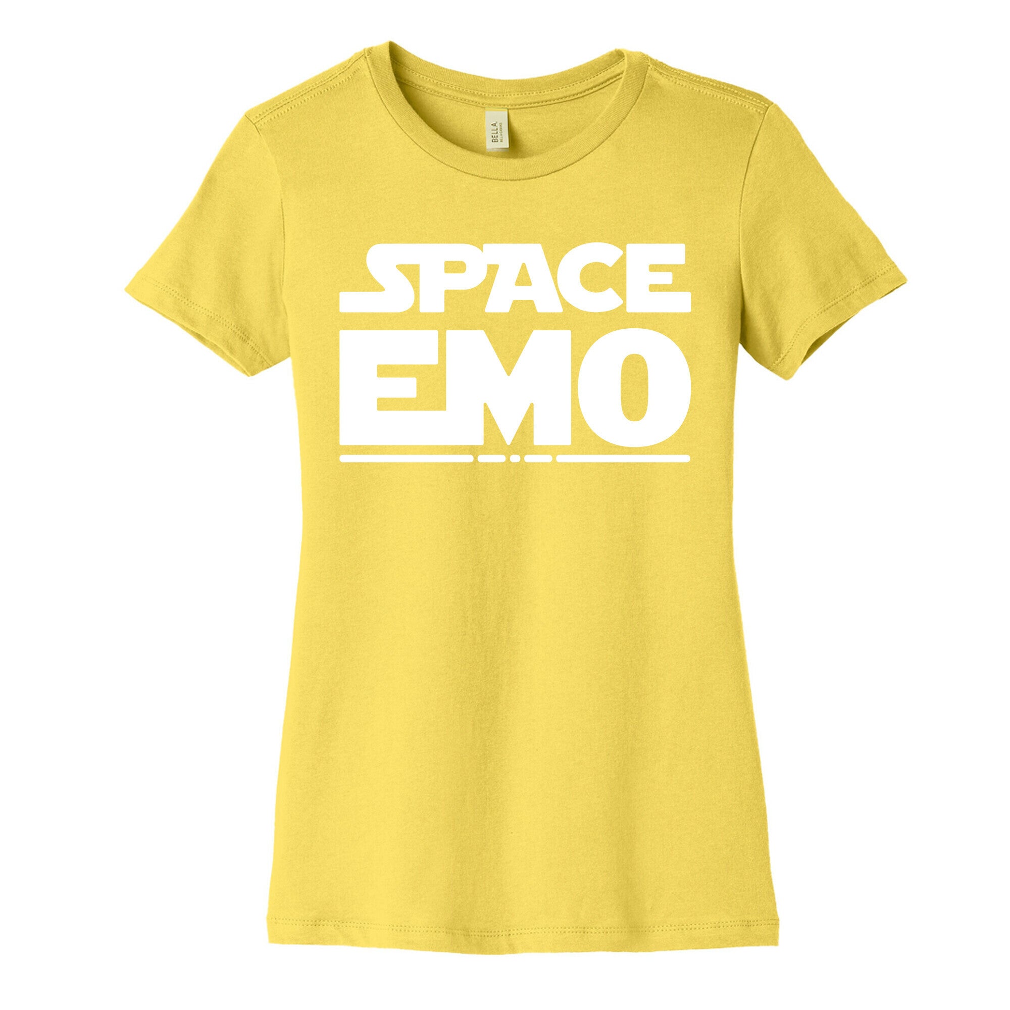 Space Emo Parody White Print Women's Cotton Tee