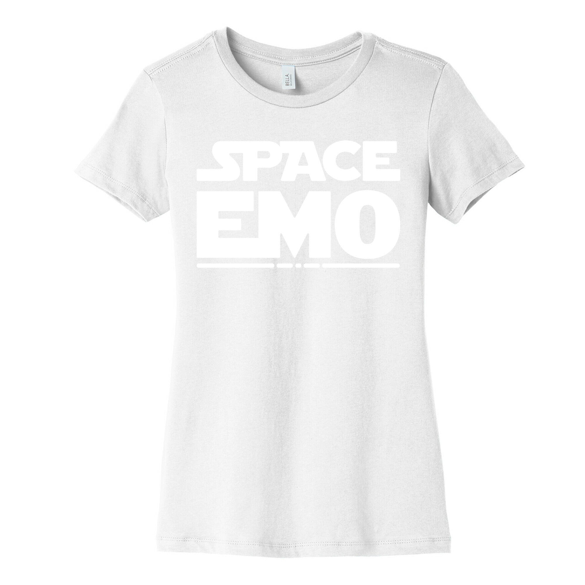 Space Emo Parody White Print Women's Cotton Tee