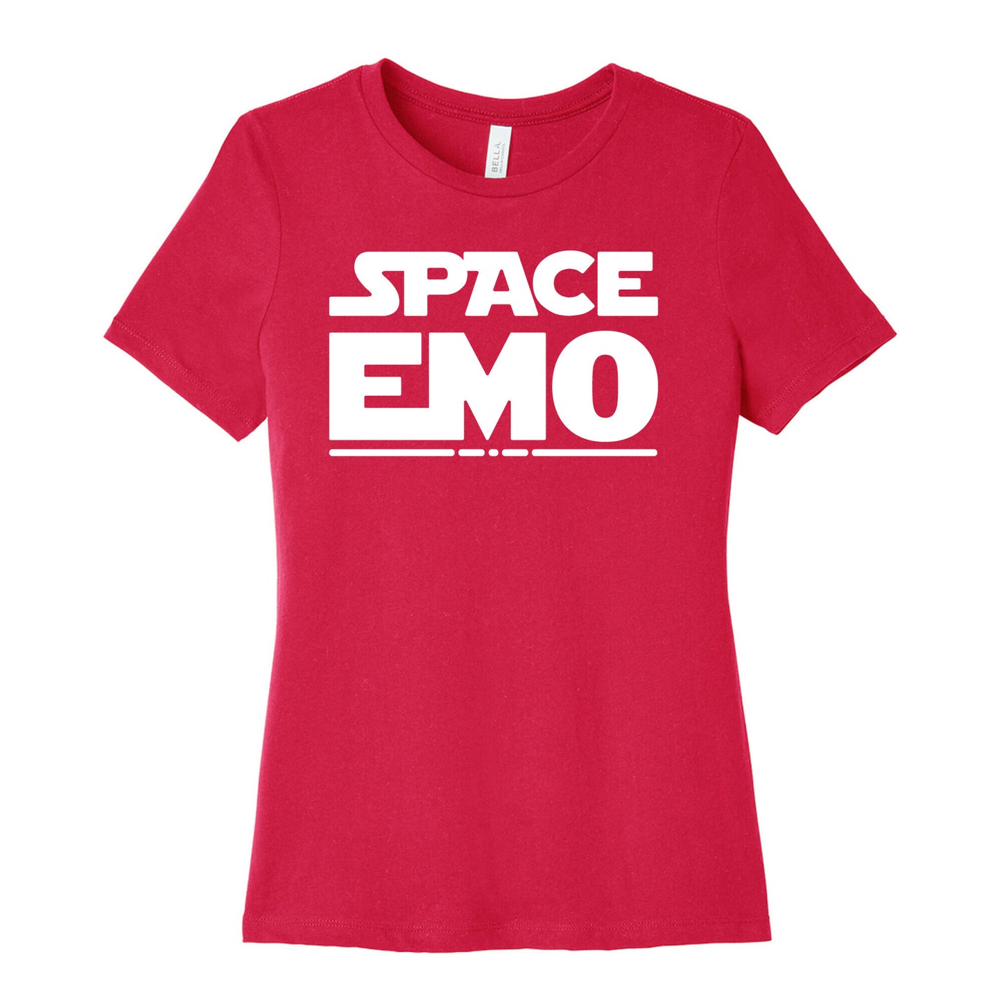 Space Emo Parody White Print Women's Cotton Tee