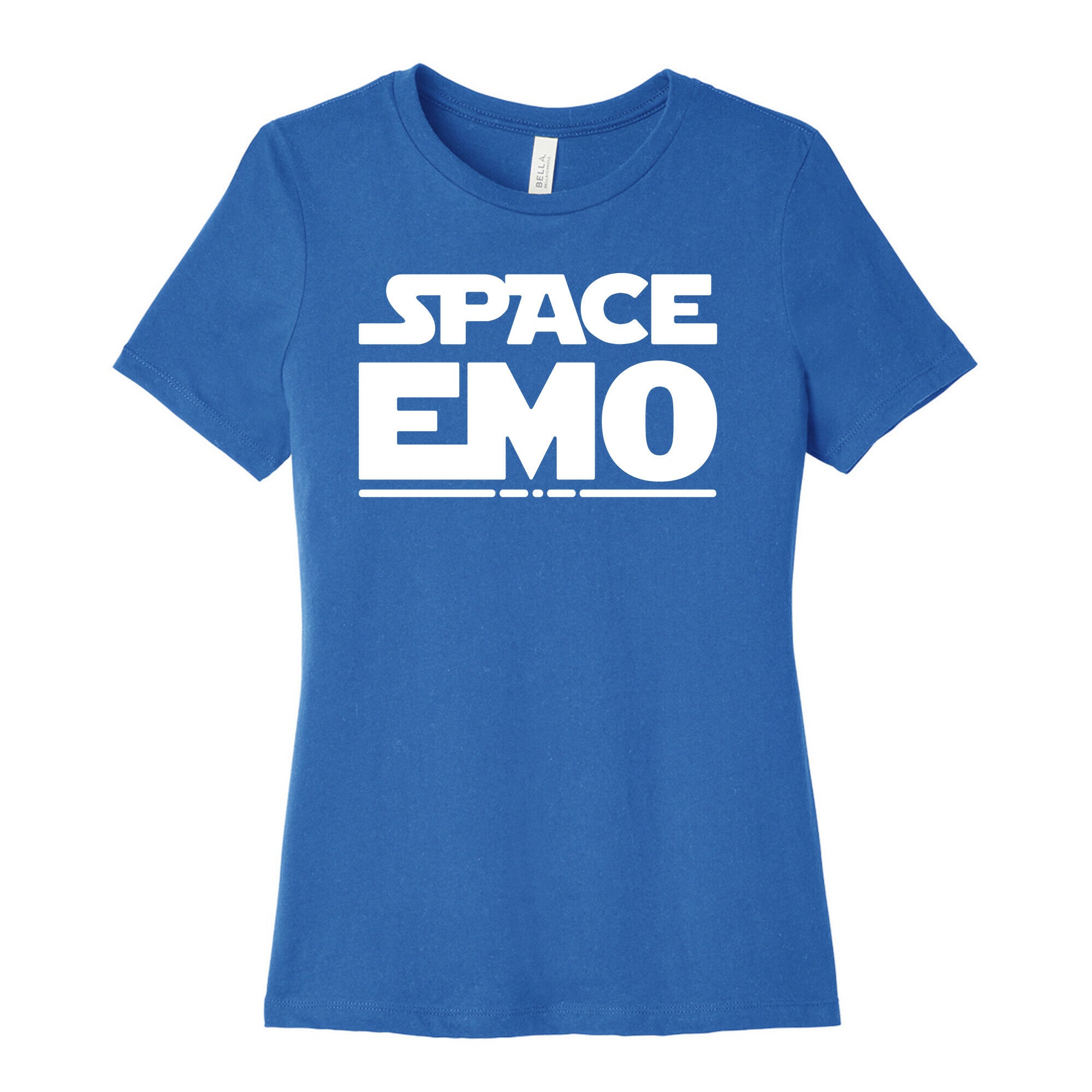 Space Emo Parody White Print Women's Cotton Tee