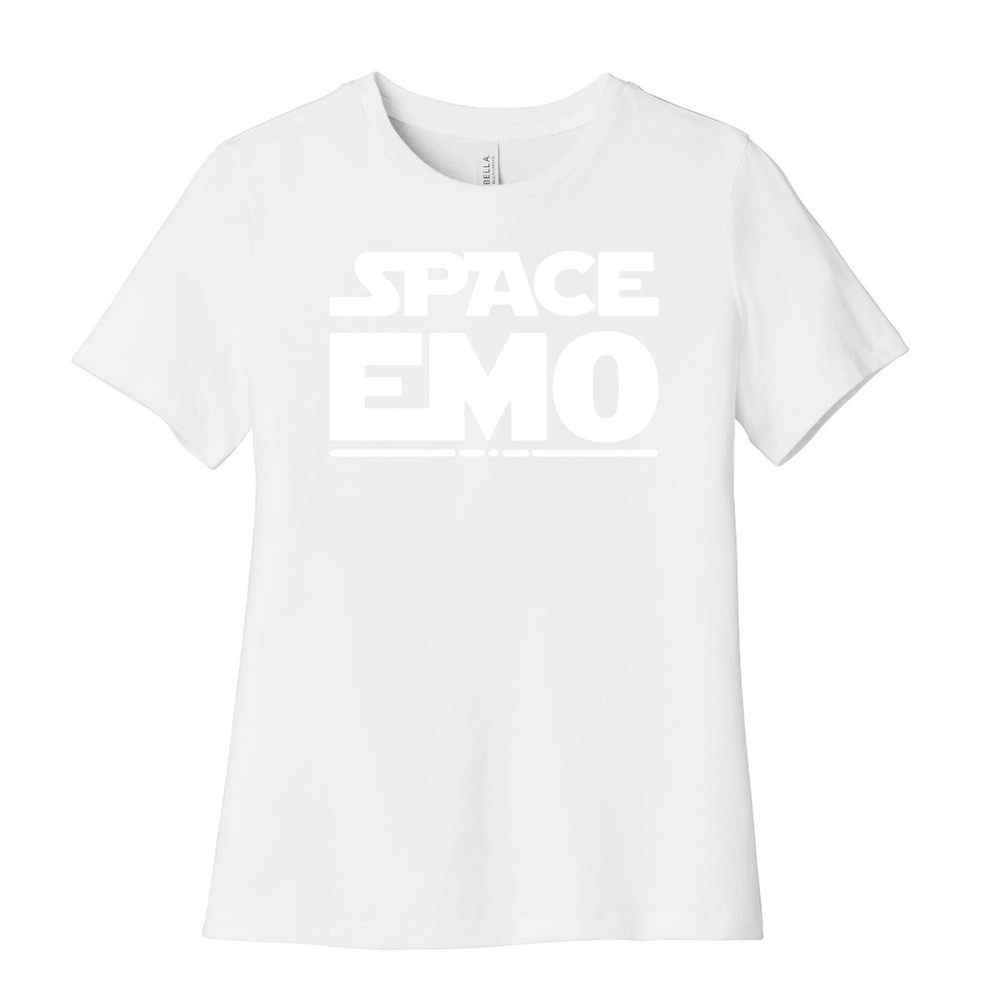 Space Emo Parody White Print Women's Cotton Tee