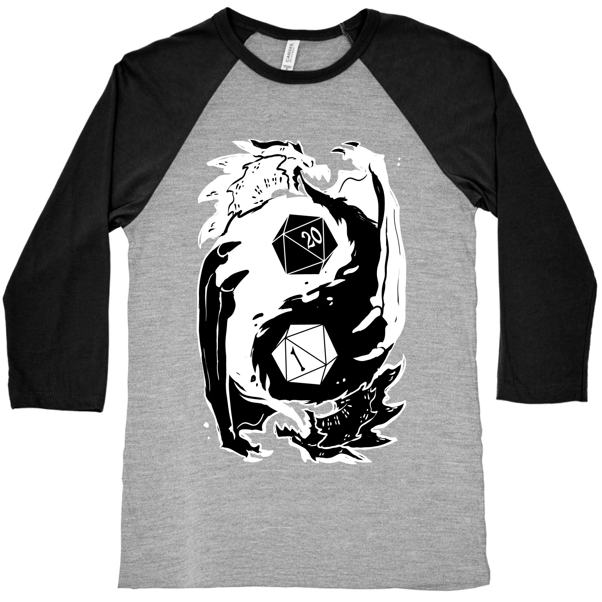 Dungeons and Dragons Yin Yang Baseball Tee