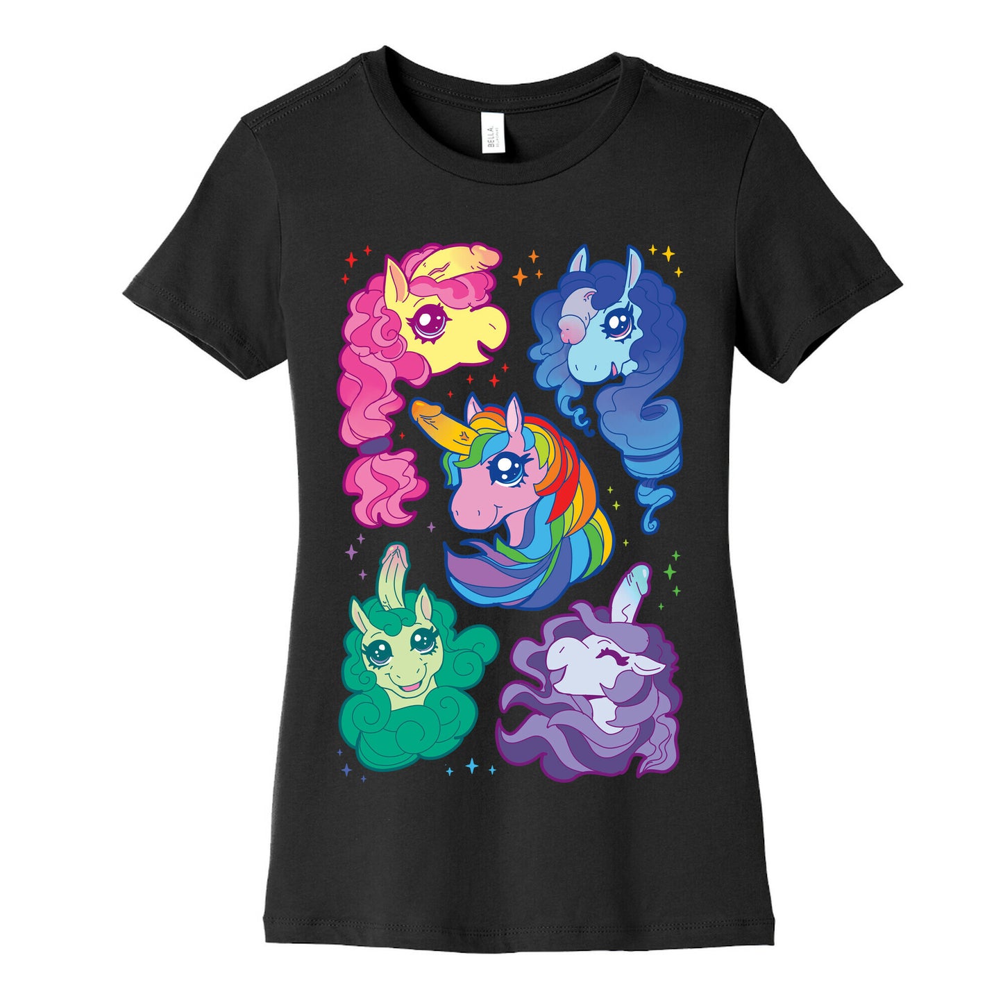 Unicorn Penis Pattern Women's Cotton Tee