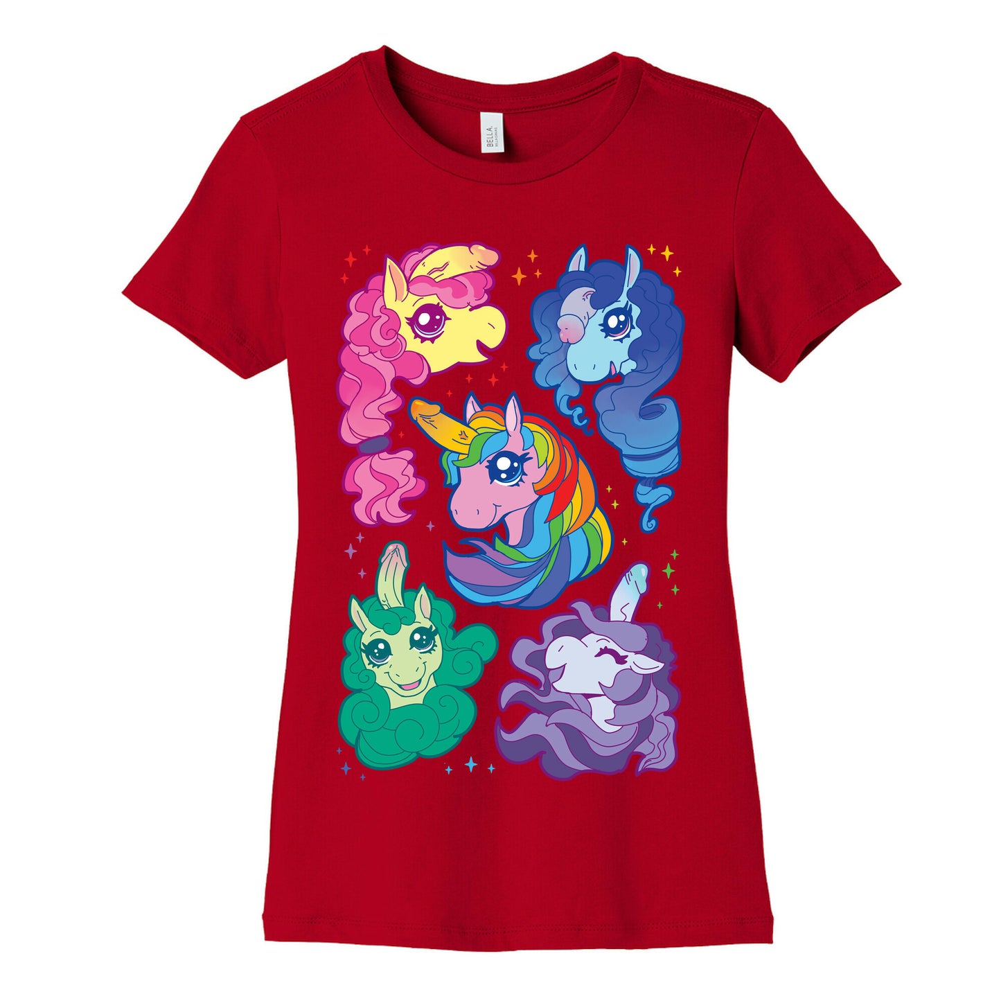 Unicorn Penis Pattern Women's Cotton Tee