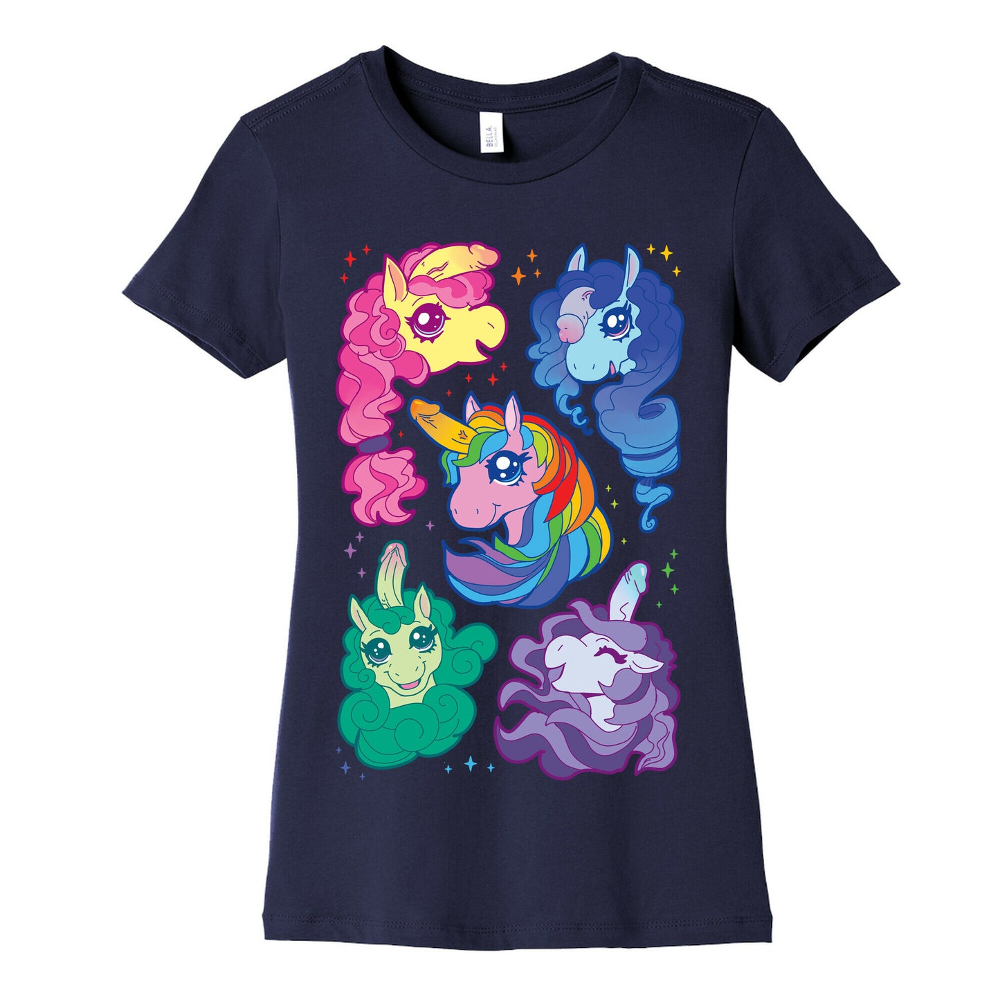 Unicorn Penis Pattern Women's Cotton Tee