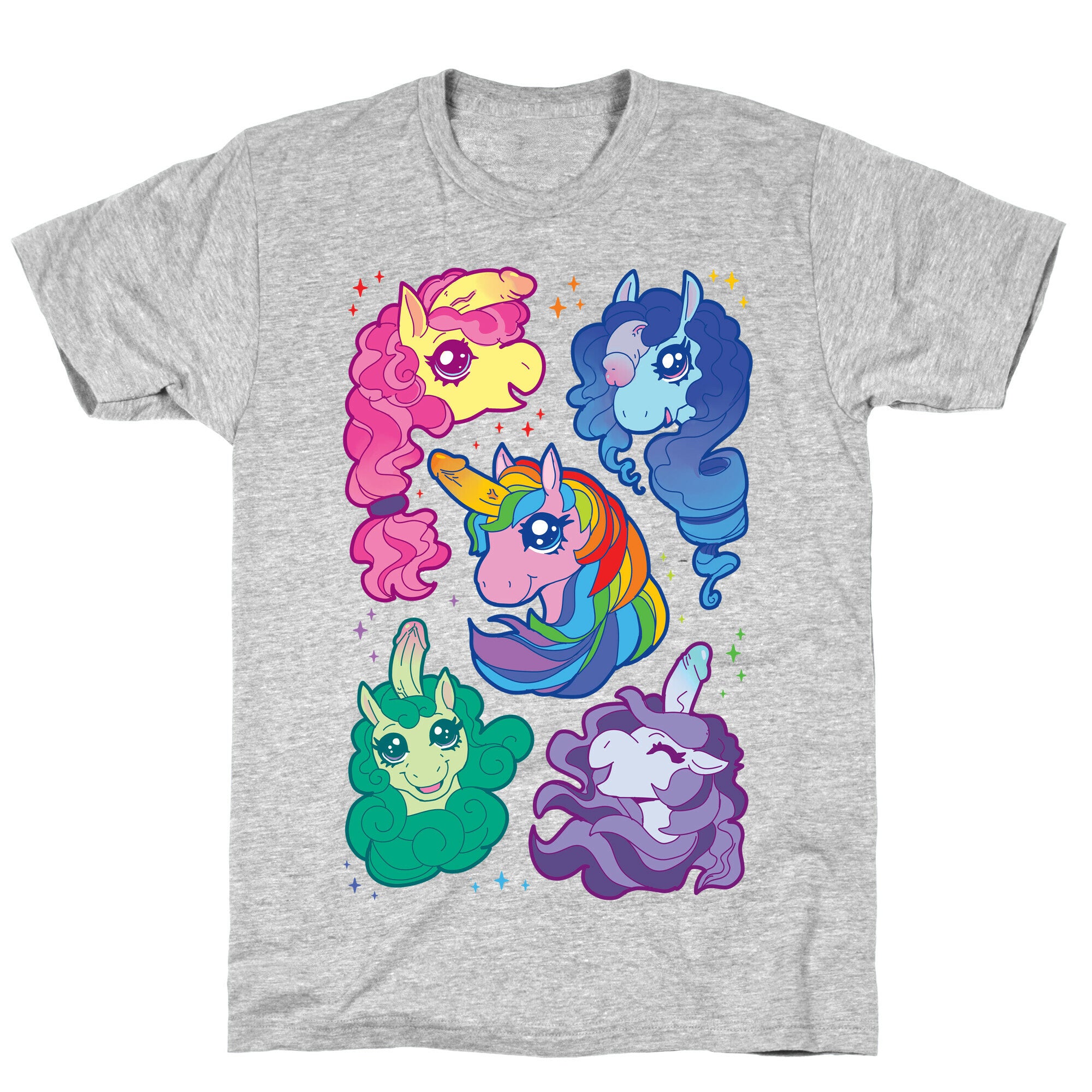 Unicorn Penis Pattern T-Shirt