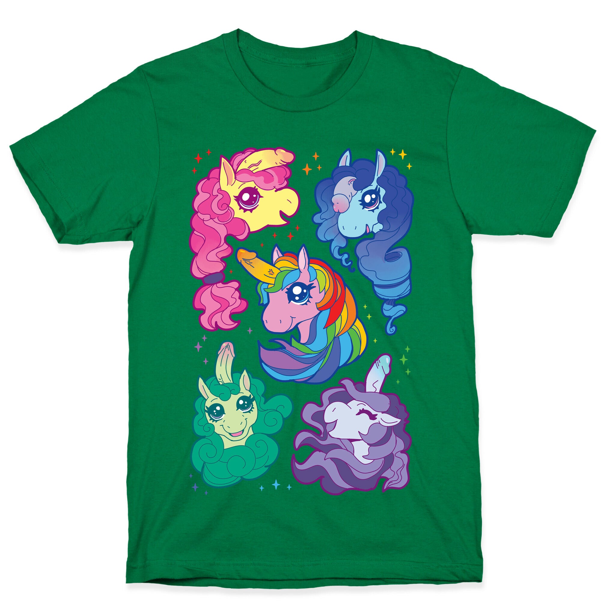 Unicorn Penis Pattern T-Shirt