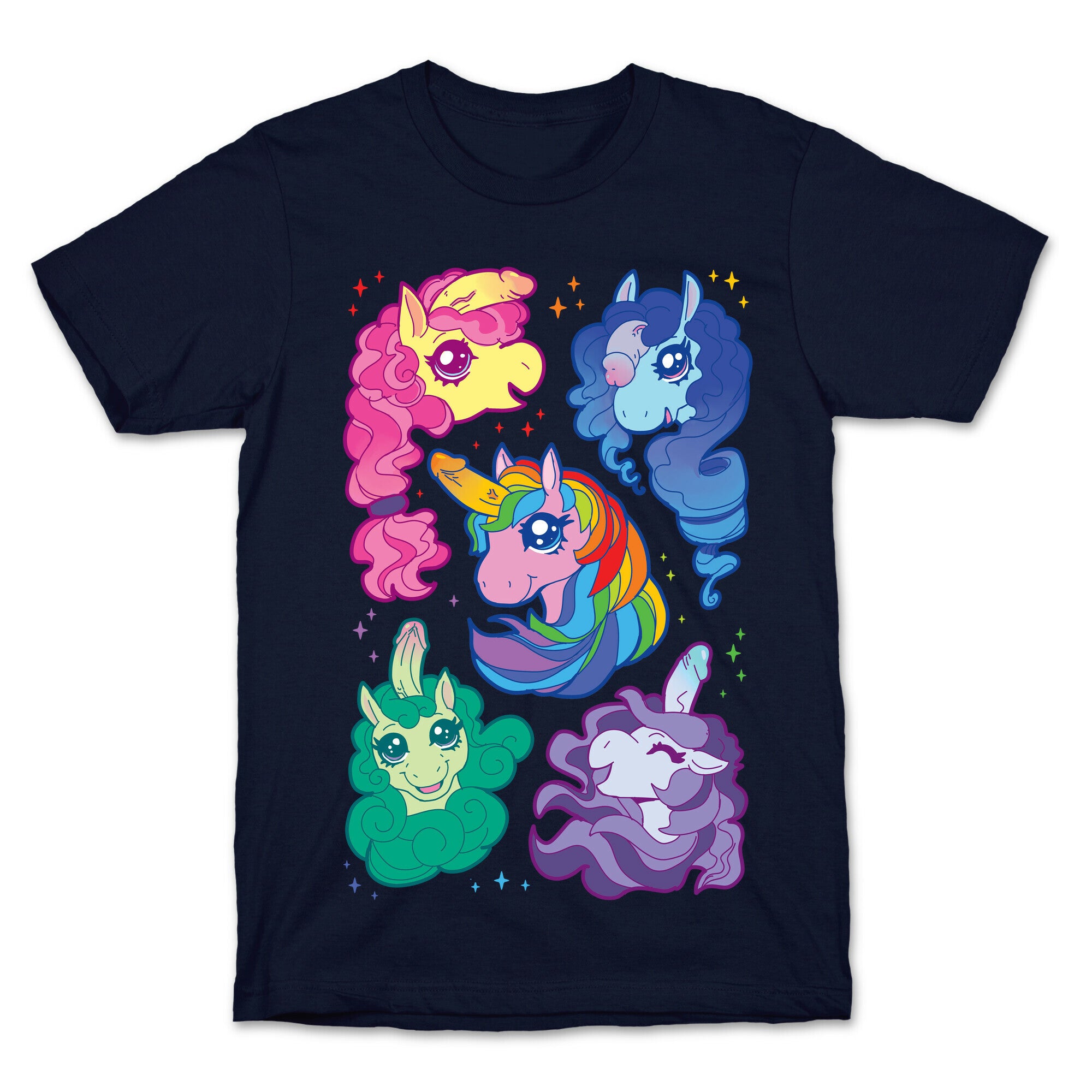 Unicorn Penis Pattern T-Shirt