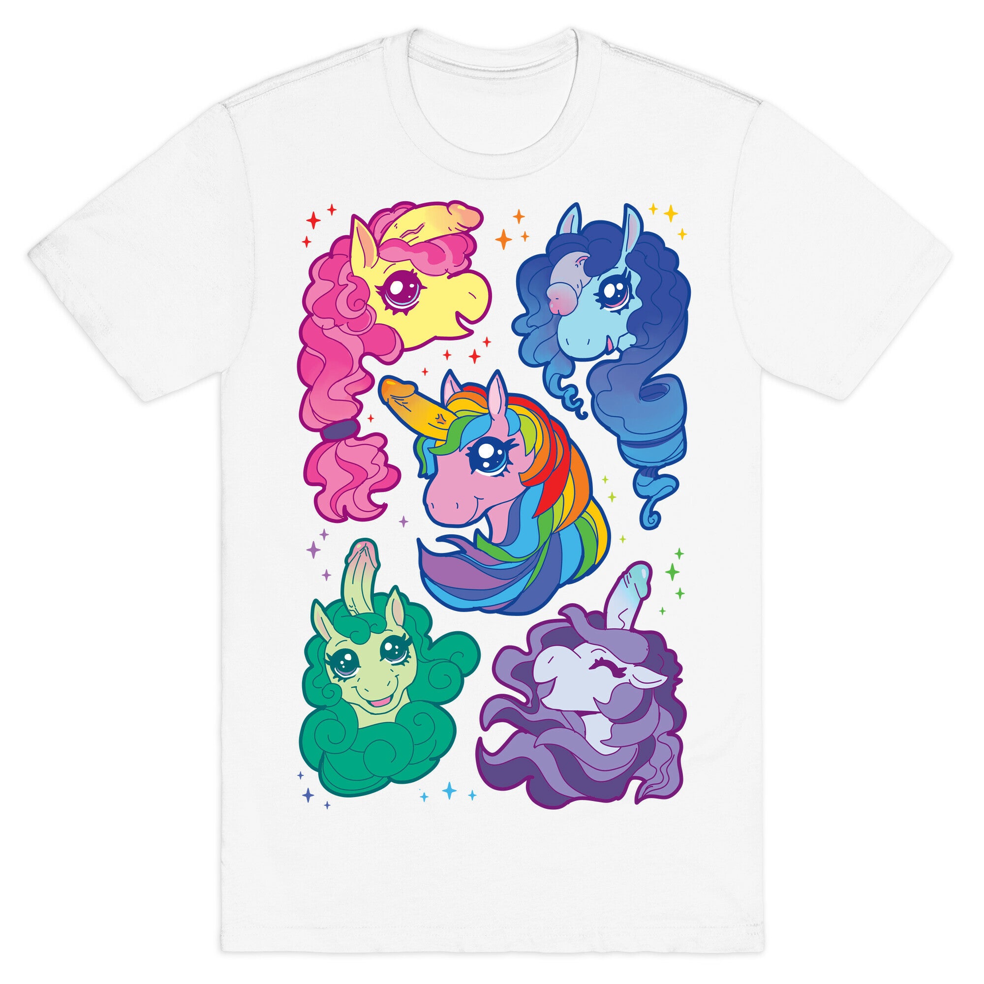 Unicorn Penis Pattern T-Shirt