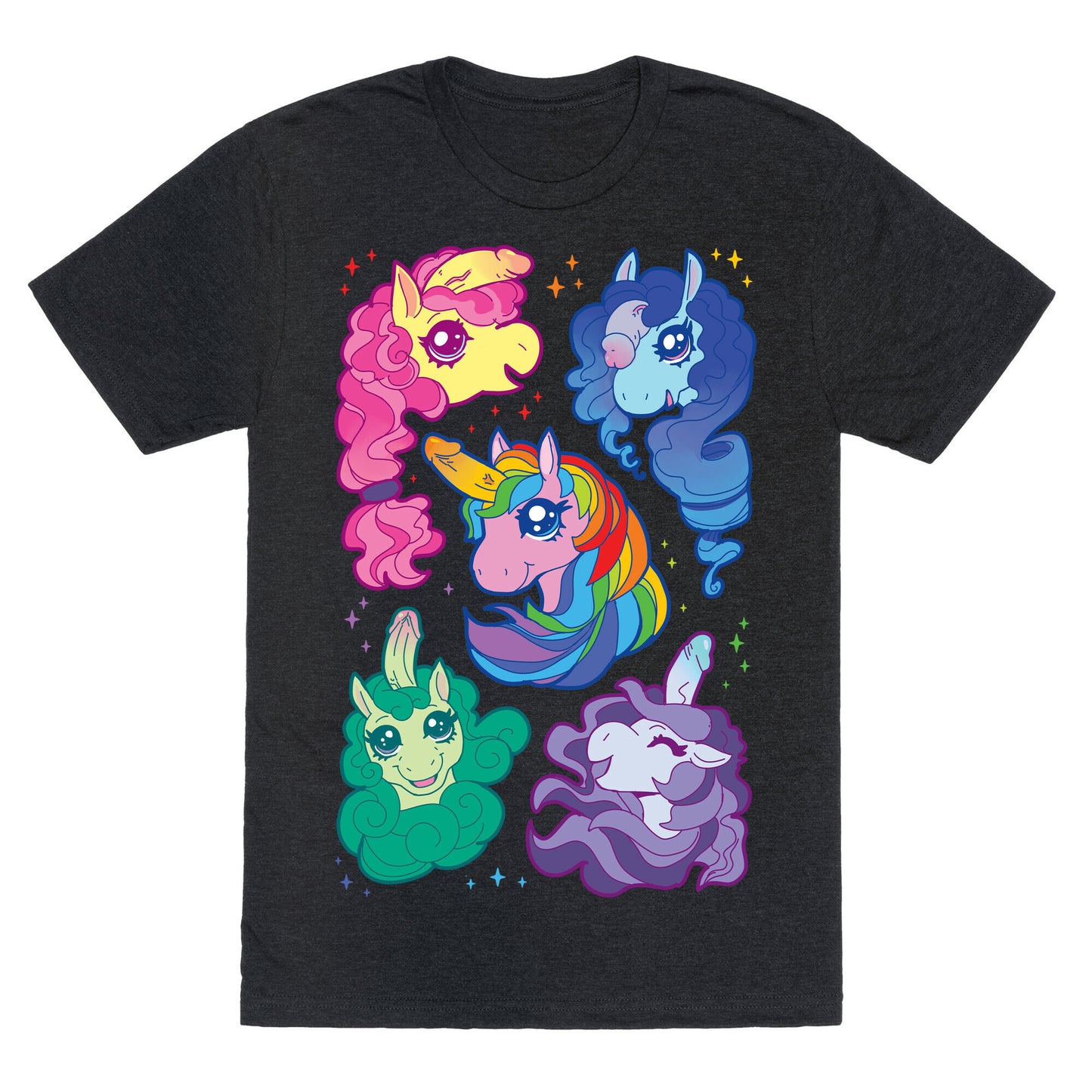 Unicorn Penis Pattern Unisex Triblend Tee