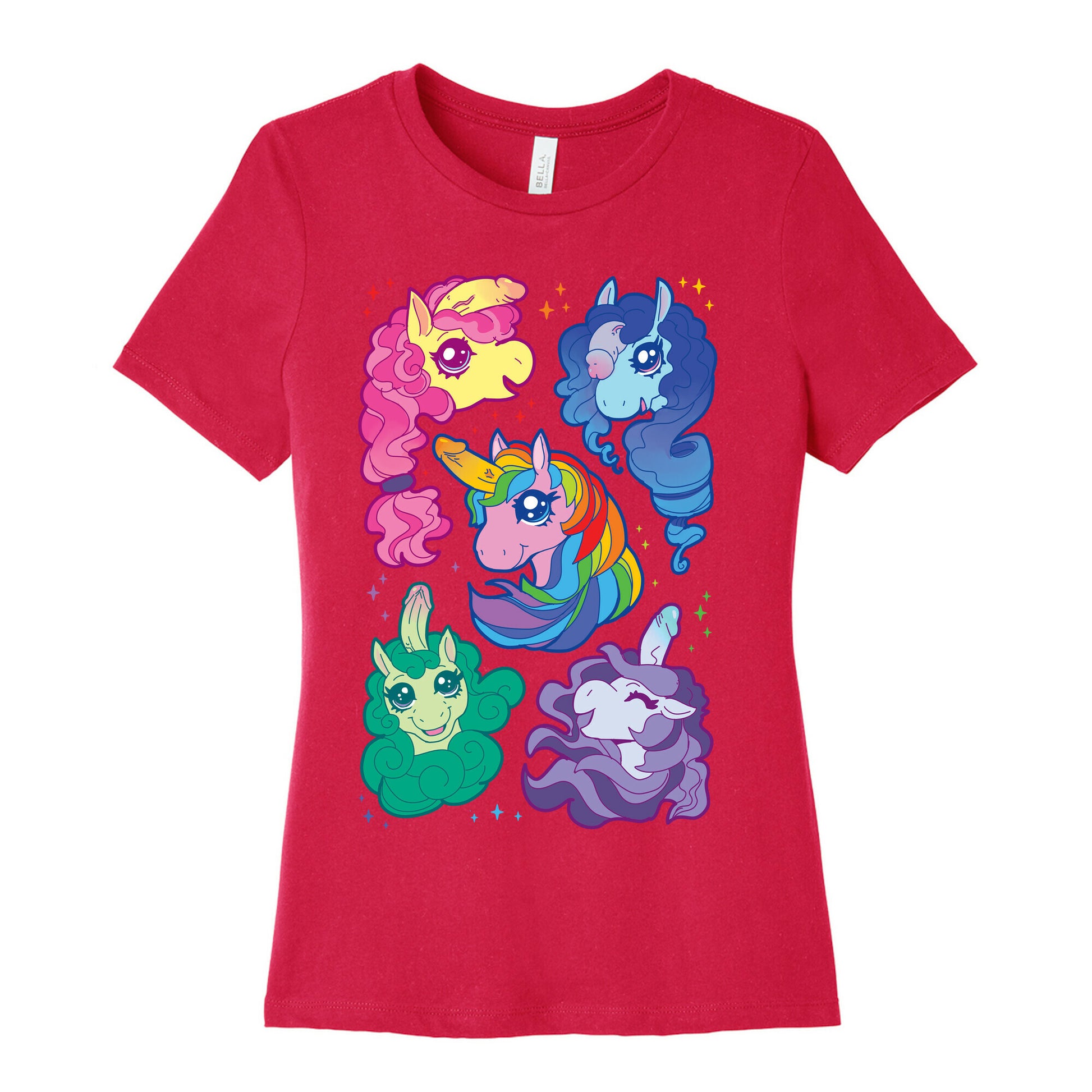 Unicorn Penis Pattern Women's Cotton Tee