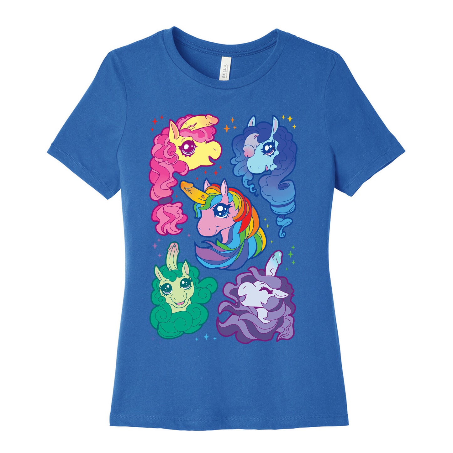 Unicorn Penis Pattern Women's Cotton Tee