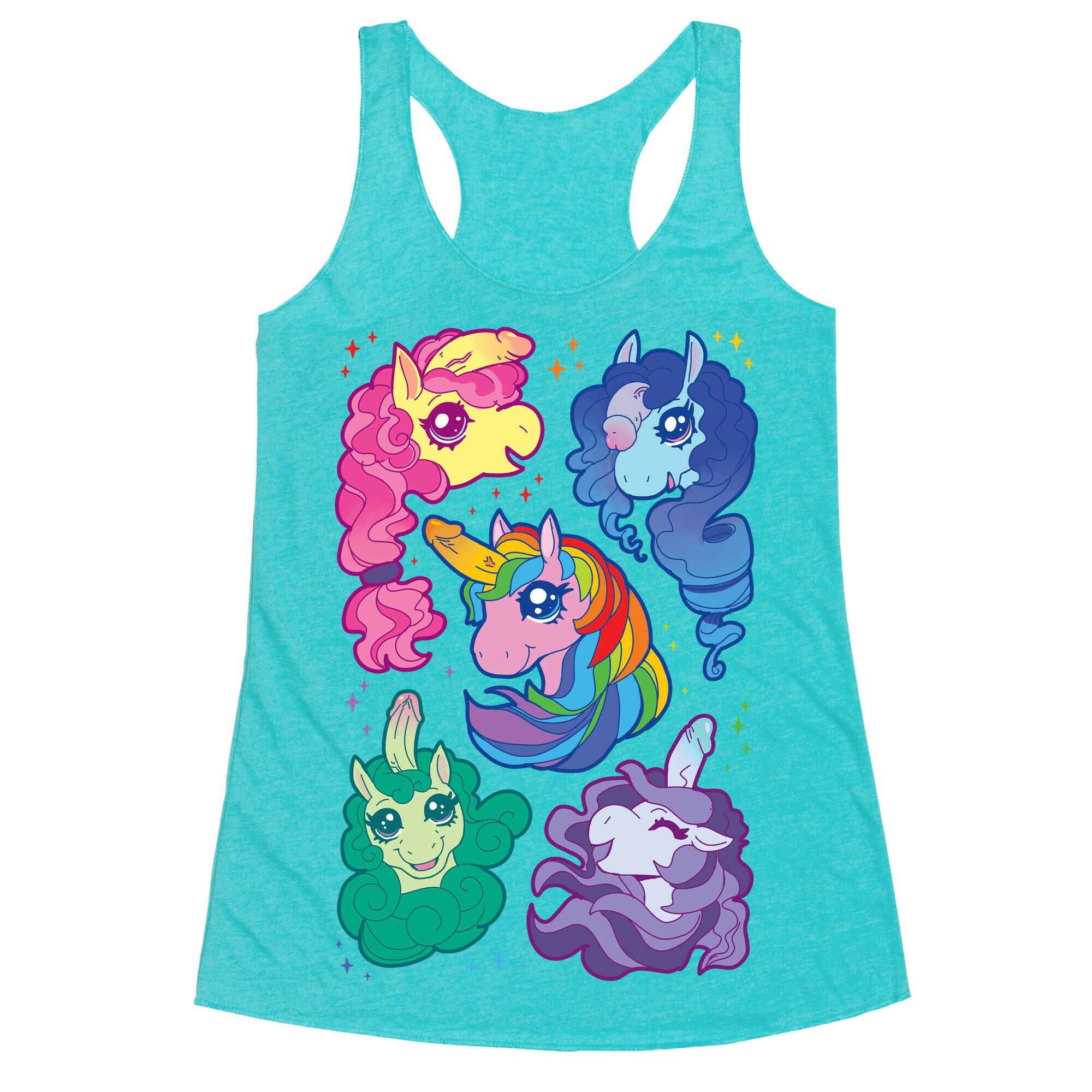 Unicorn Penis Pattern Racerback Tank