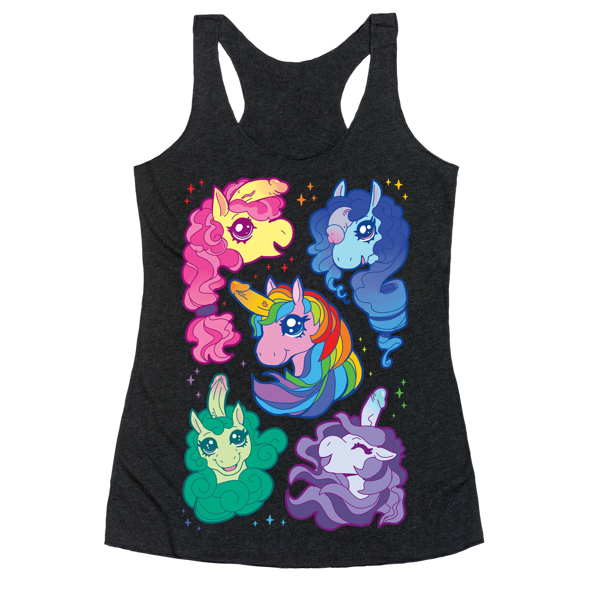 Unicorn Penis Pattern Racerback Tank