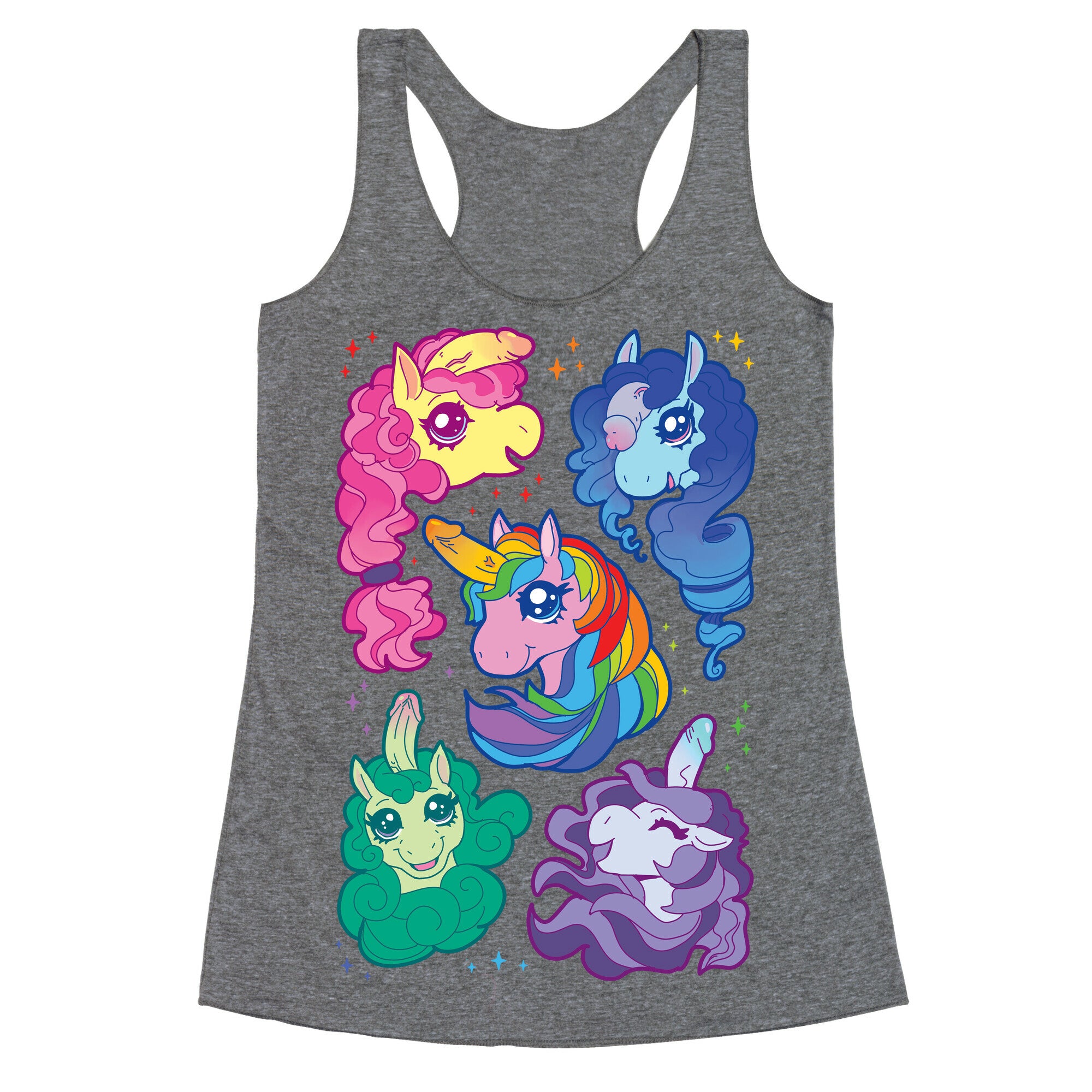 Unicorn Penis Pattern Racerback Tank