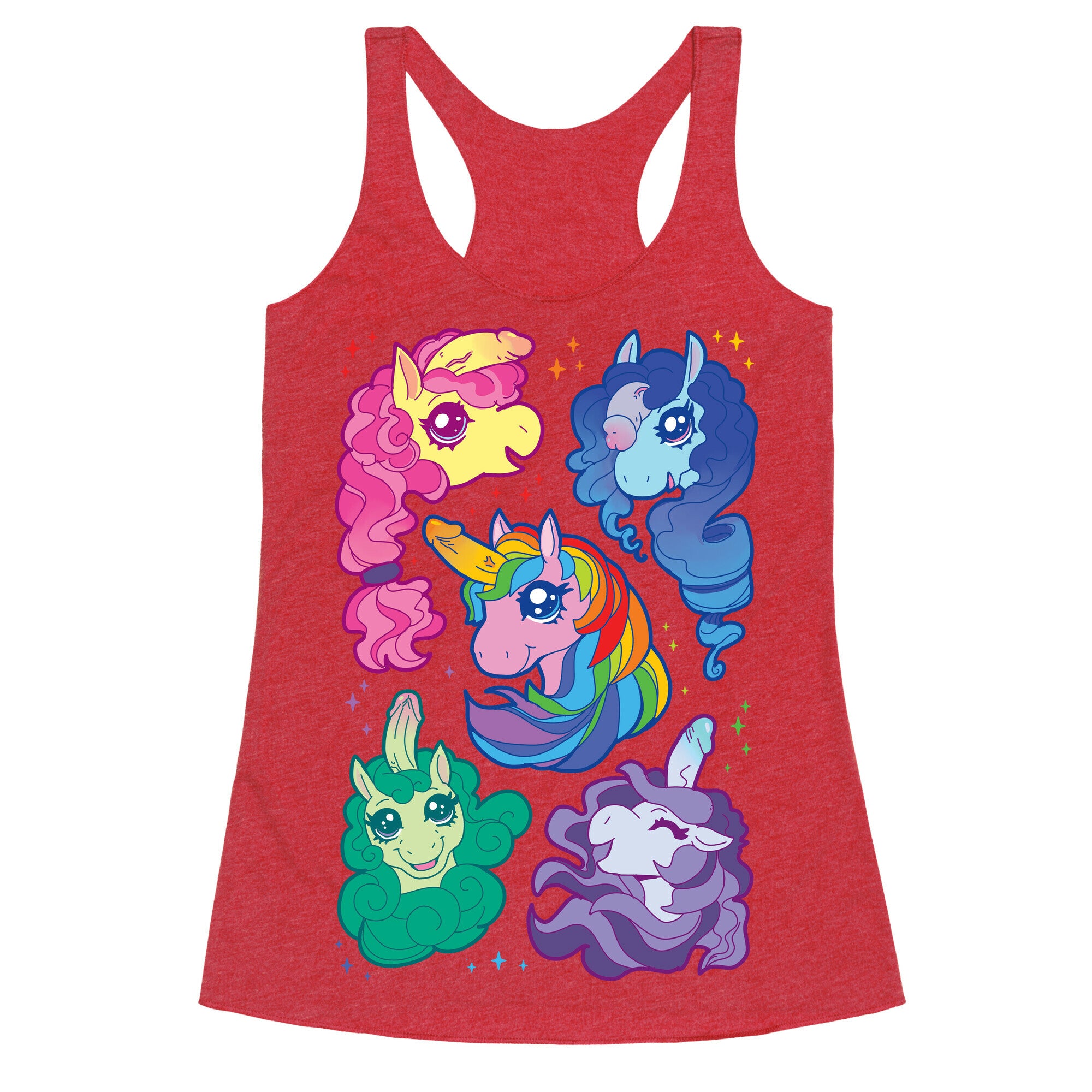 Unicorn Penis Pattern Racerback Tank