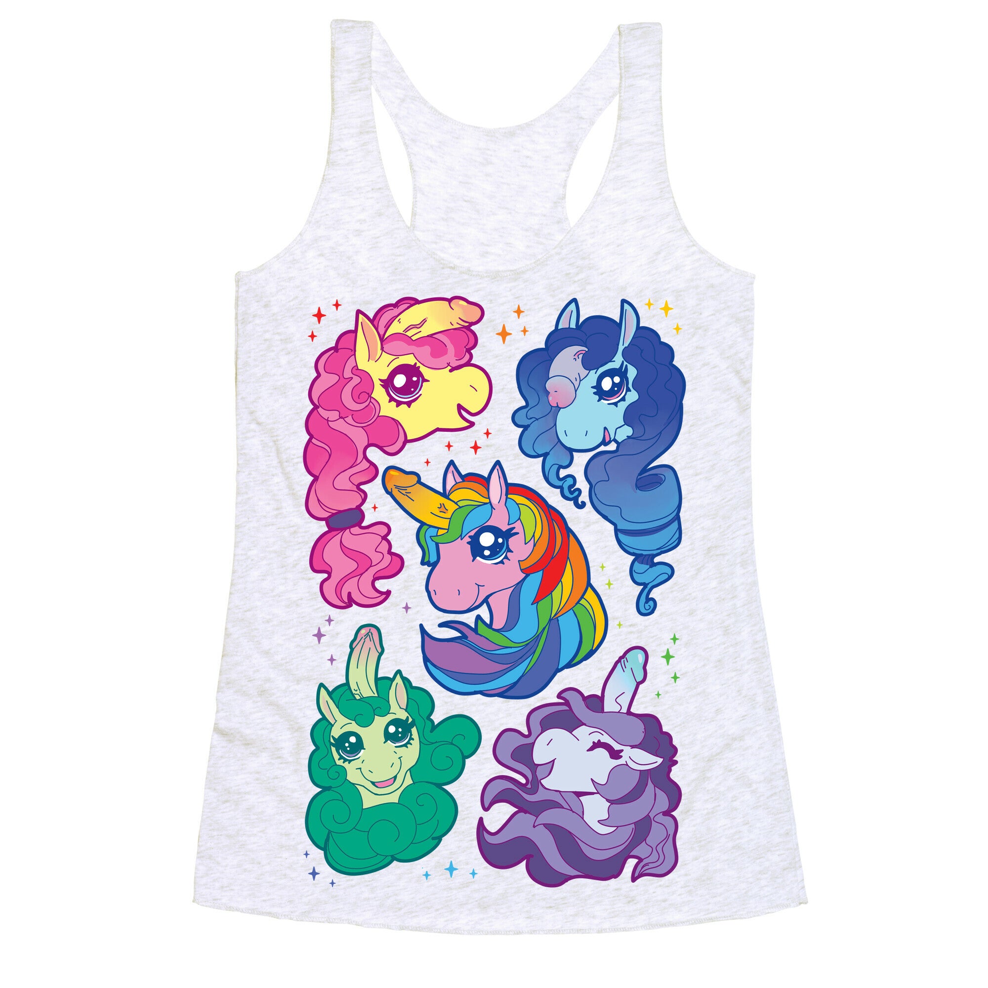 Unicorn Penis Pattern Racerback Tank
