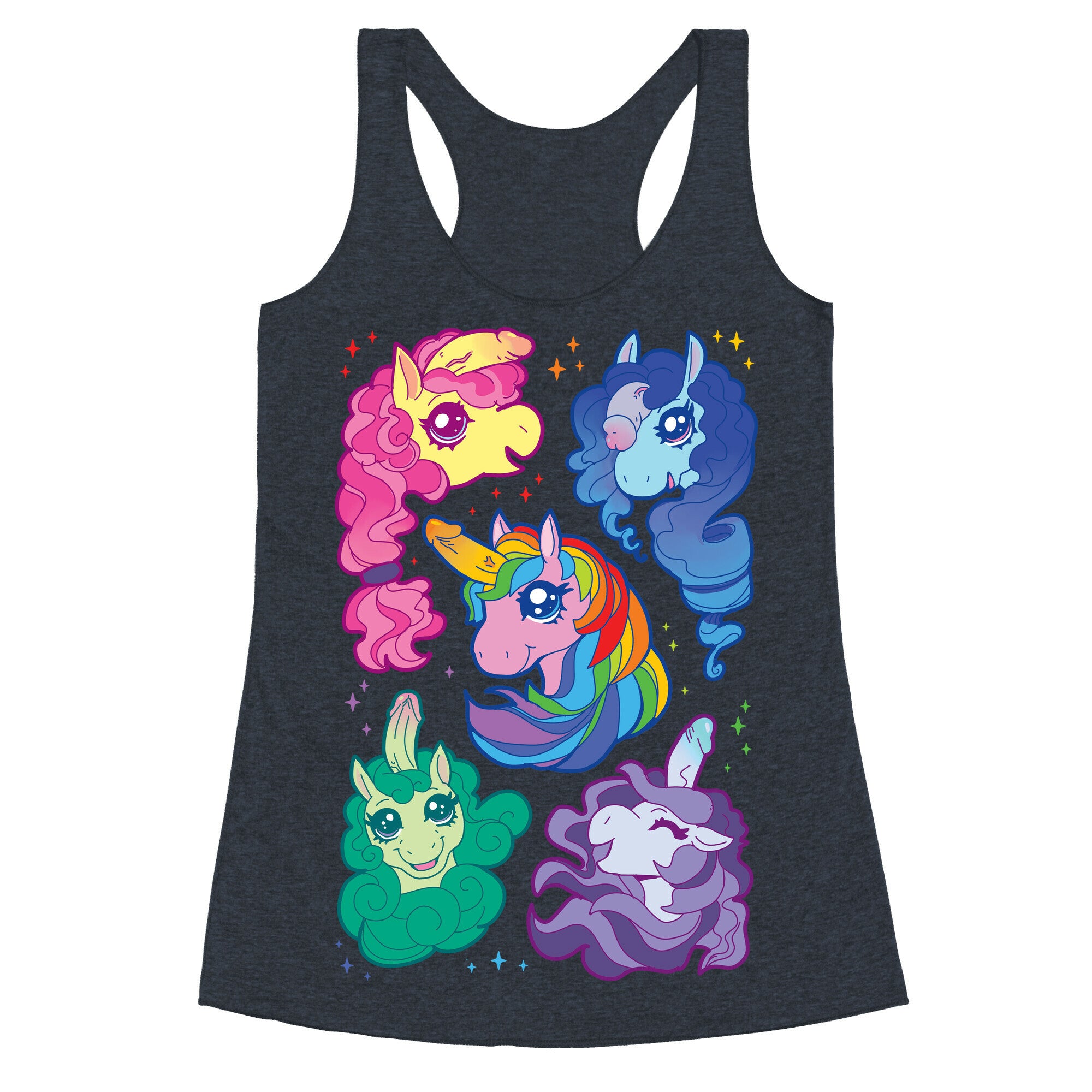 Unicorn Penis Pattern Racerback Tank