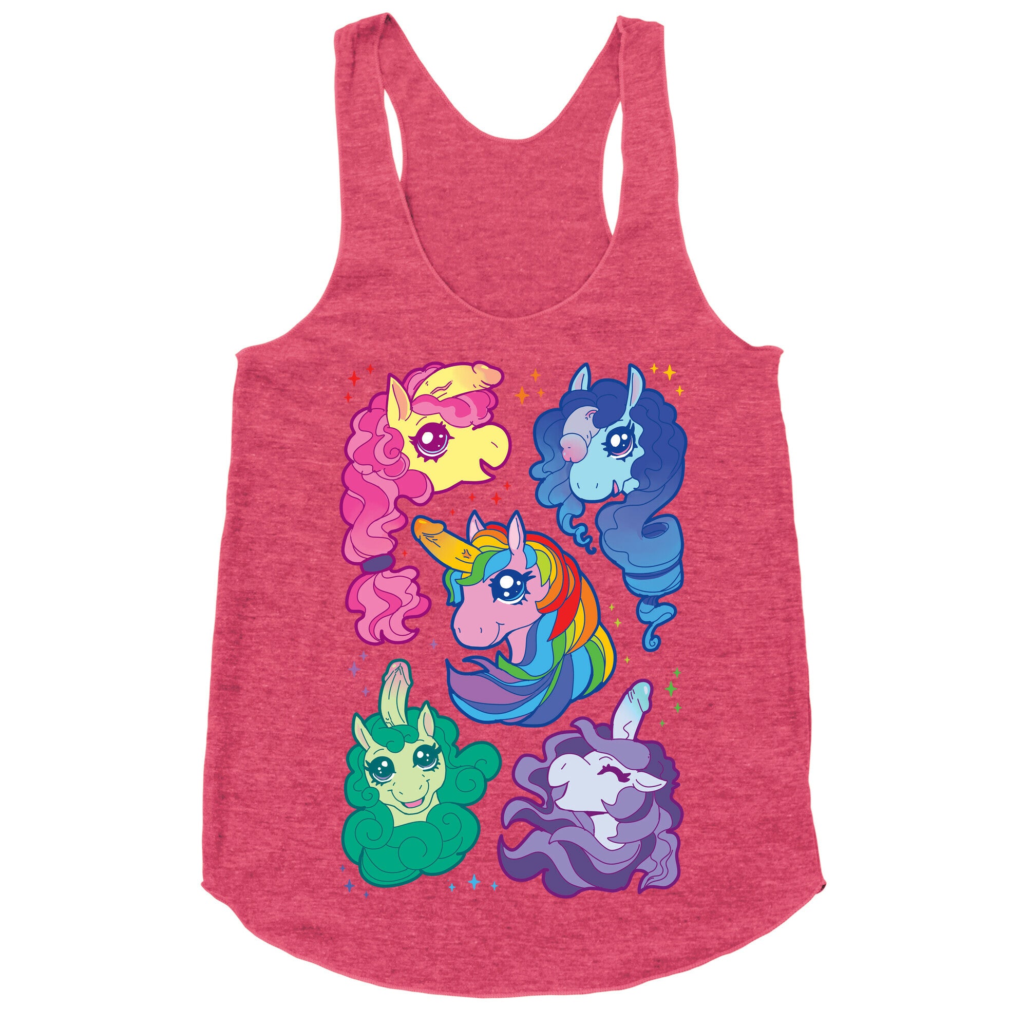 Unicorn Penis Pattern Racerback Tank