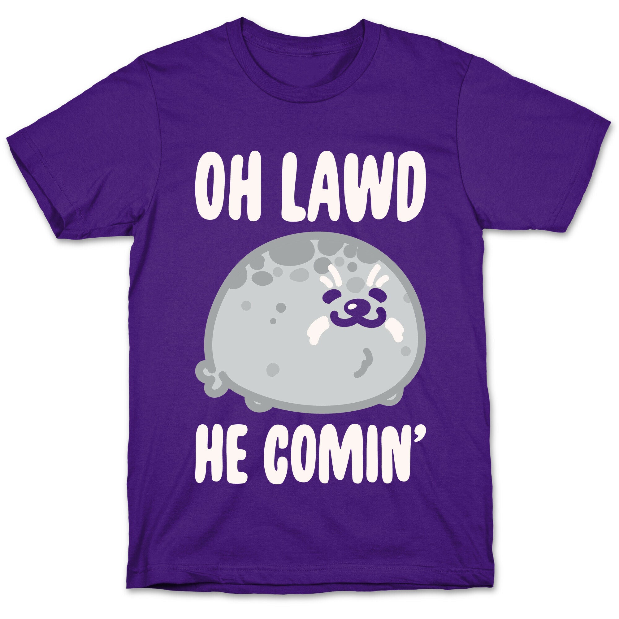 Oh Lawd He Comin' Seal White Print T-Shirt