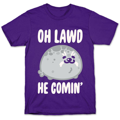 Oh Lawd He Comin' Seal White Print T-Shirt