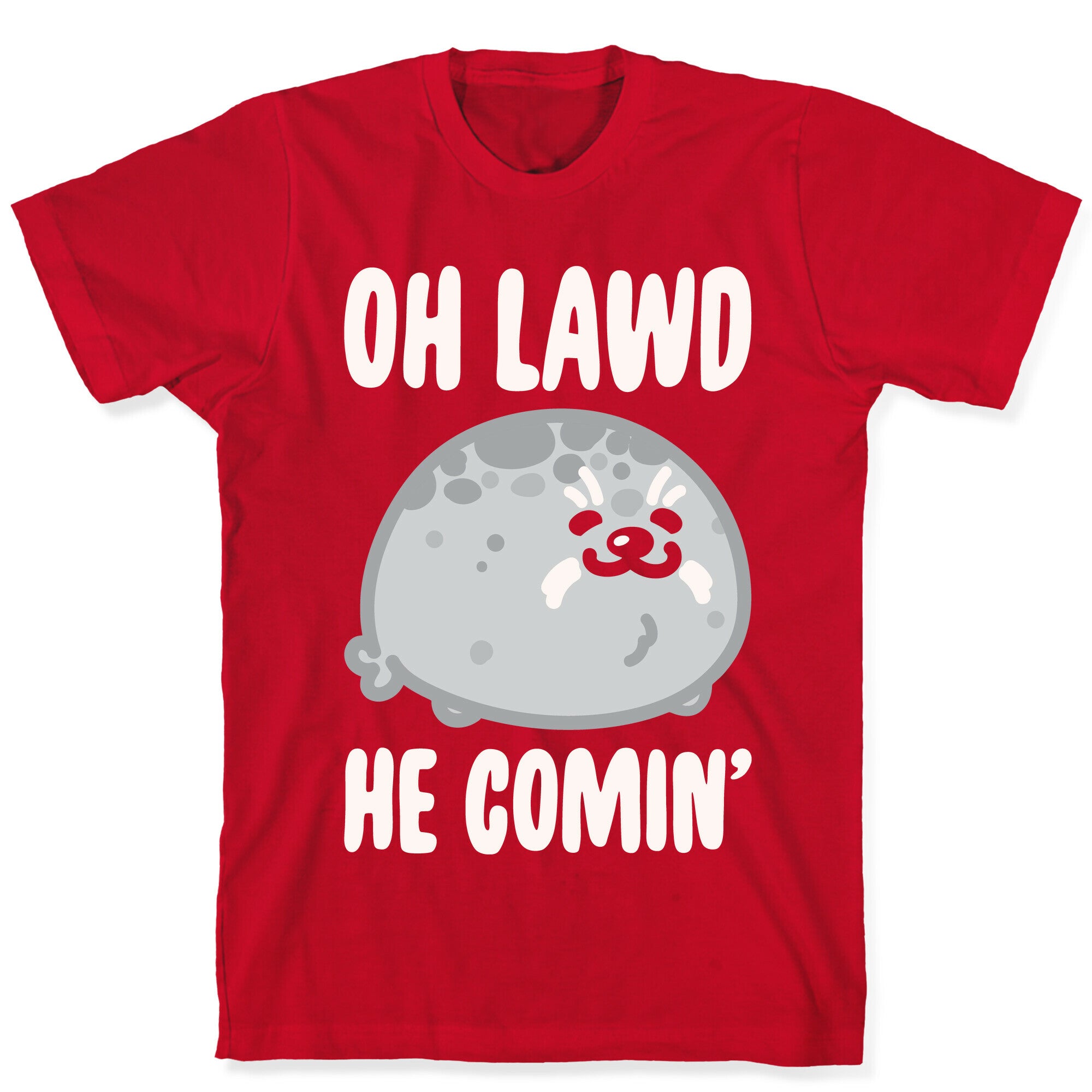 Oh Lawd He Comin' Seal White Print T-Shirt