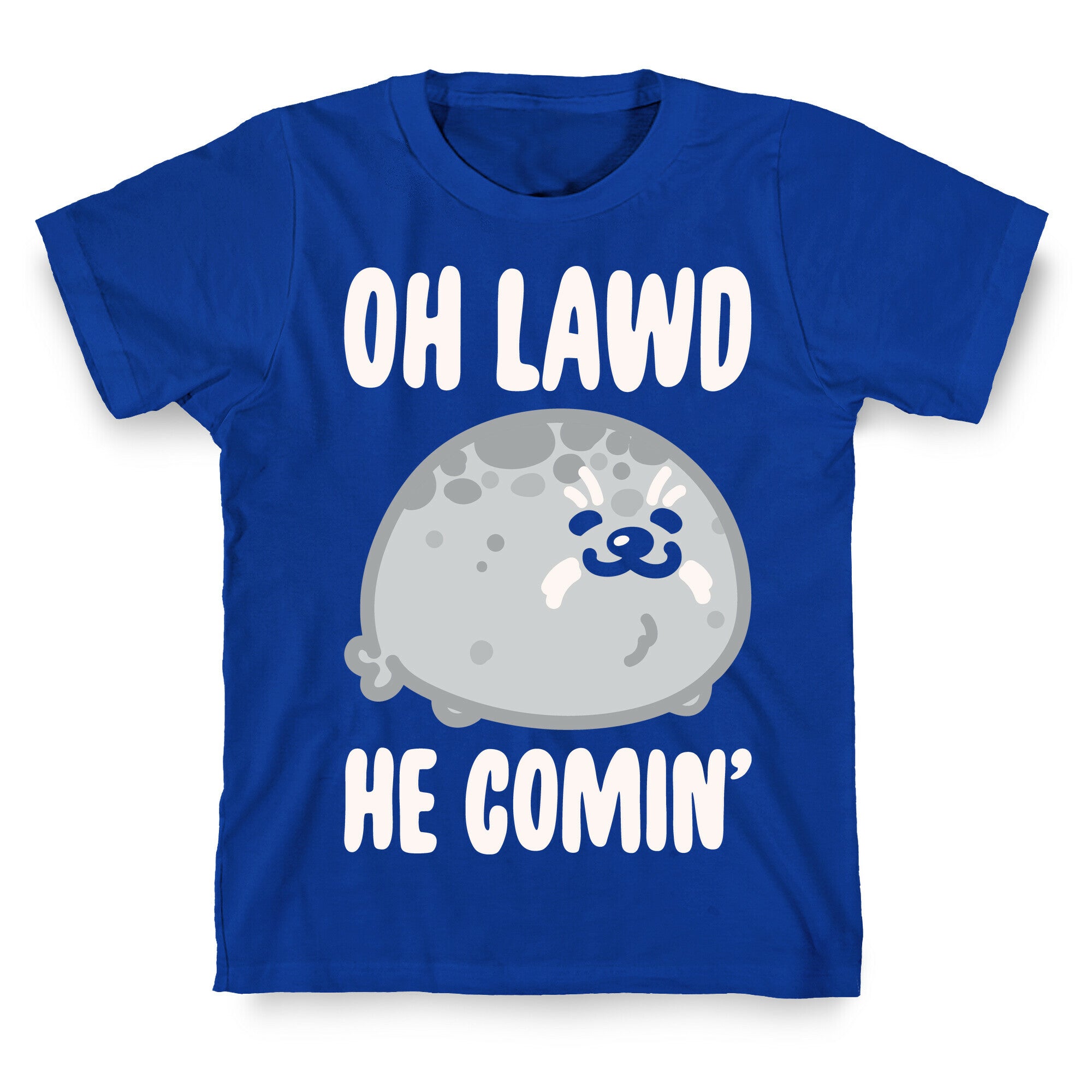 Oh Lawd He Comin' Seal White Print T-Shirt
