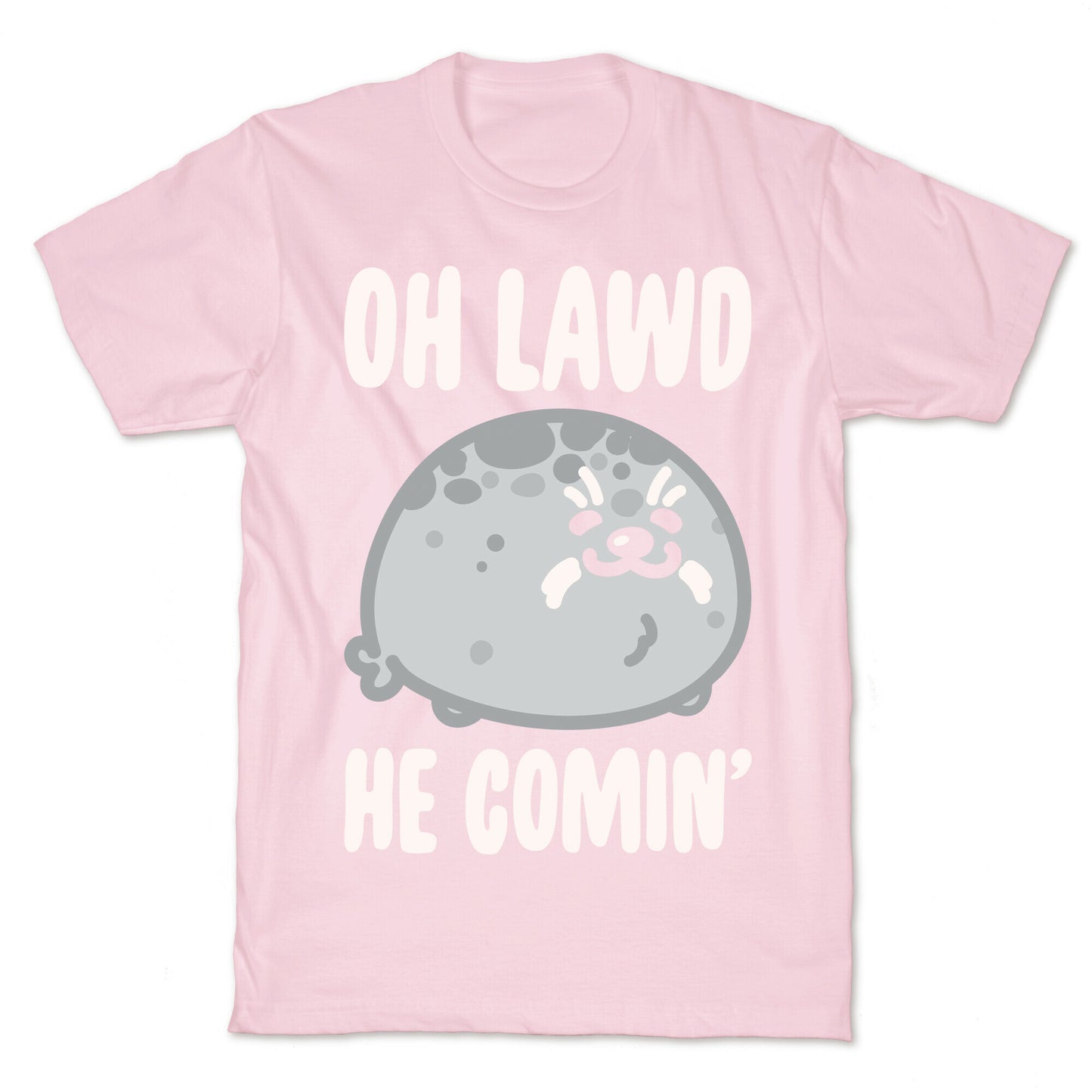 Oh Lawd He Comin' Seal White Print T-Shirt