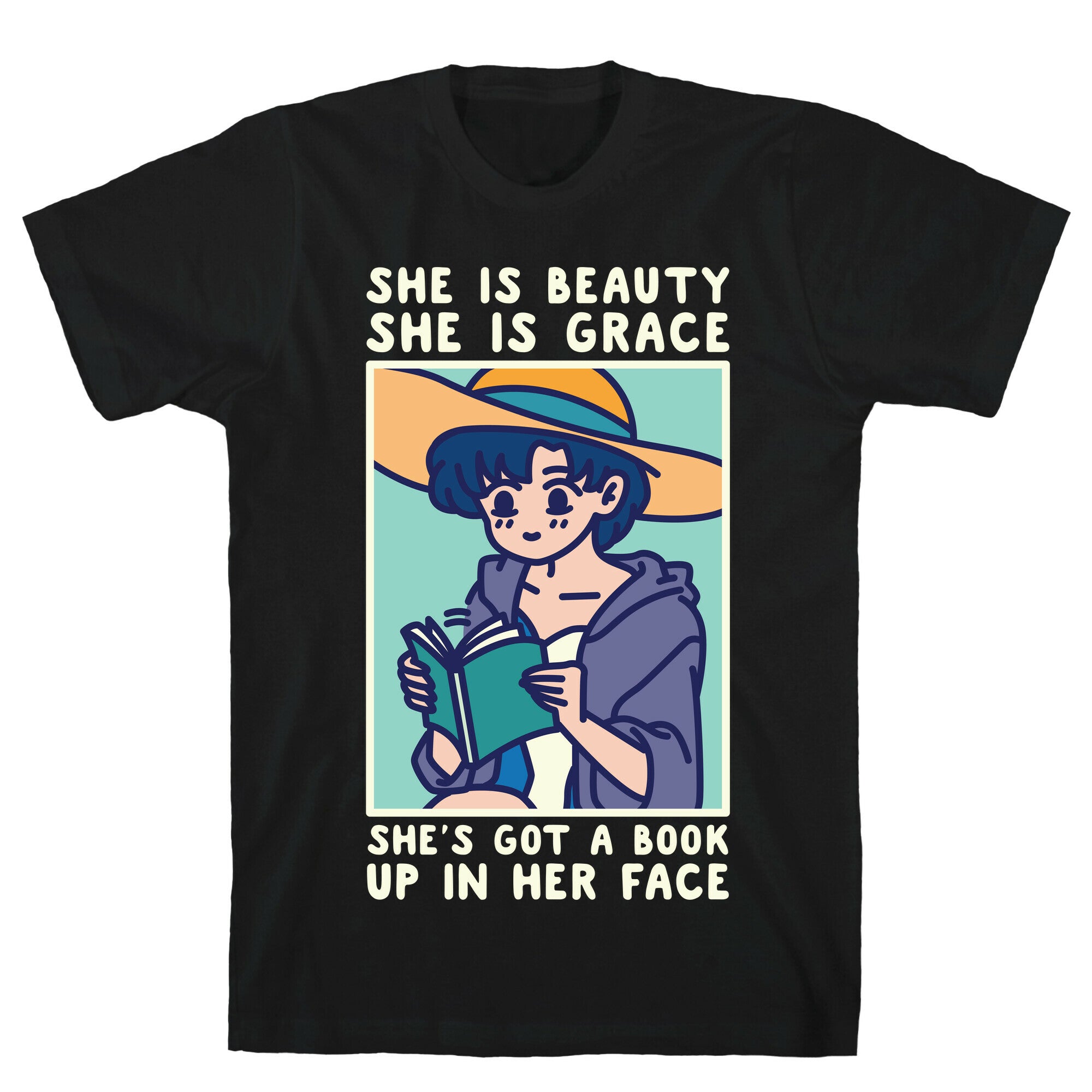 She is Beauty She is Grace She's Got a Book Up In Her Face Ami T-Shirt