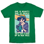 She is Beauty She is Grace She's Got a Book Up In Her Face Ami T-Shirt