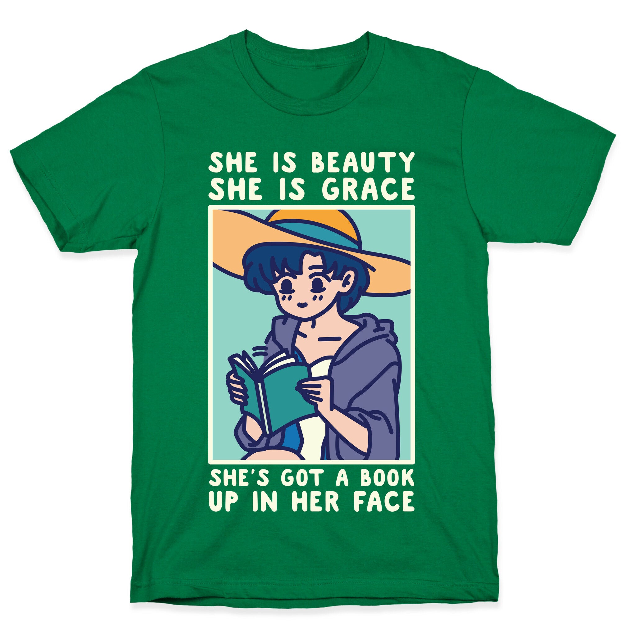 She is Beauty She is Grace She's Got a Book Up In Her Face Ami T-Shirt
