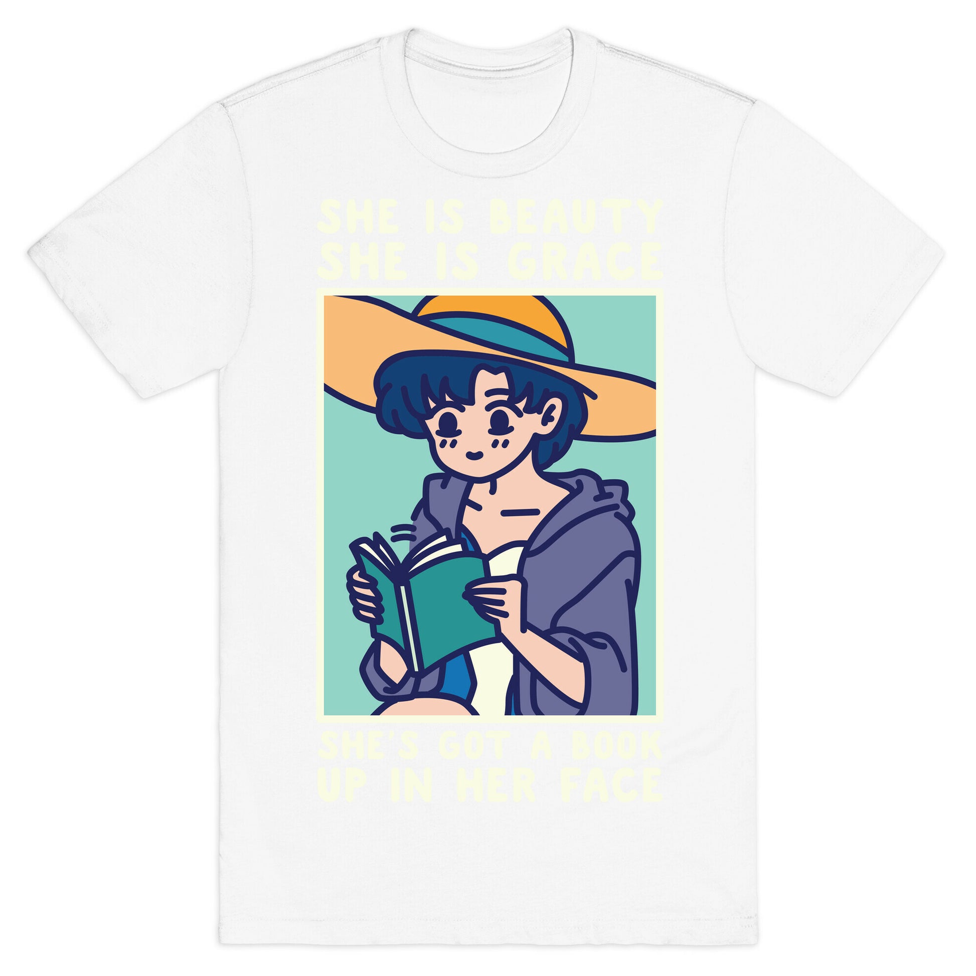 She is Beauty She is Grace She's Got a Book Up In Her Face Ami T-Shirt